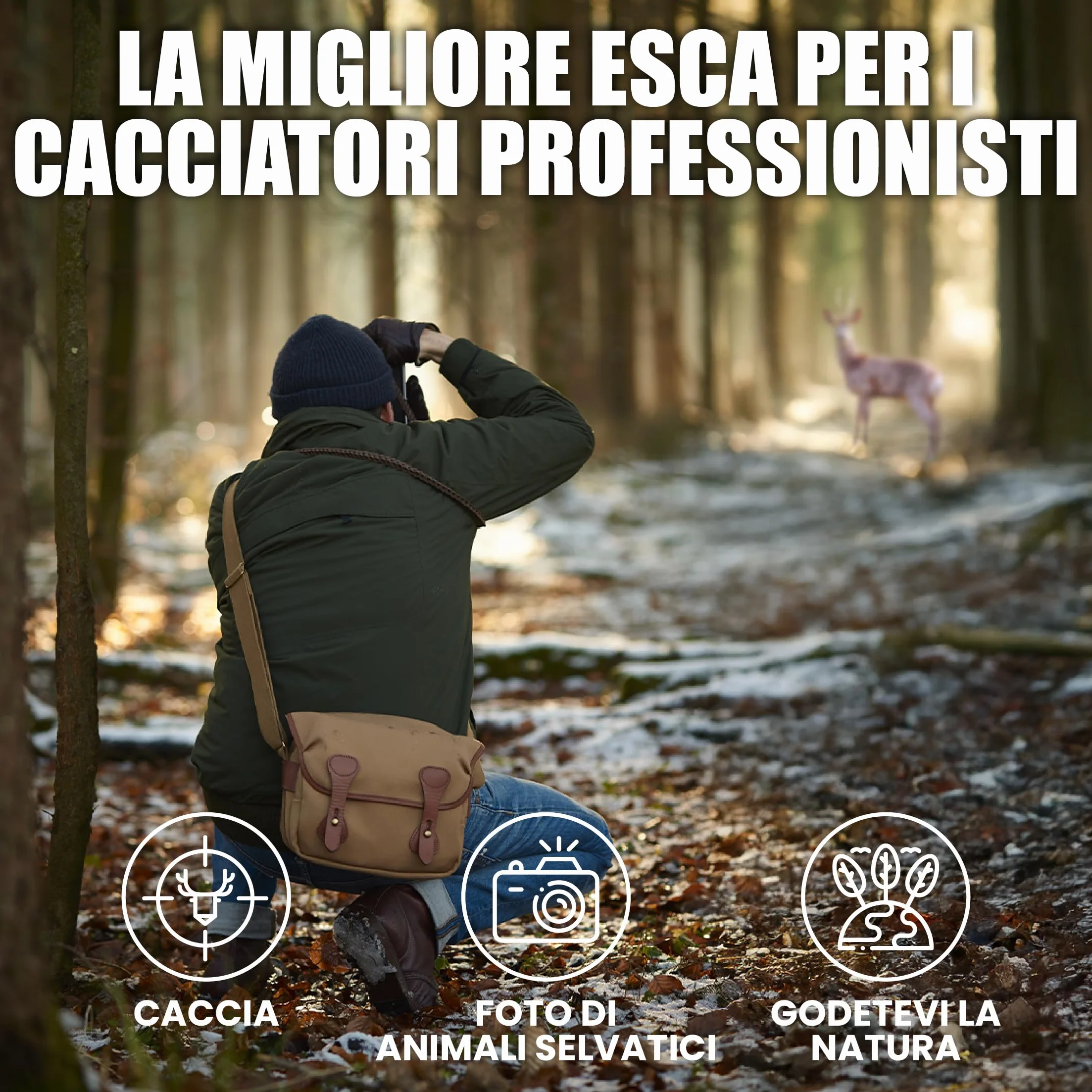 Buttolo Capriolo Originale – Richiamo Efficace per Capriolo Maschio con Corda e Manuale Multilingue