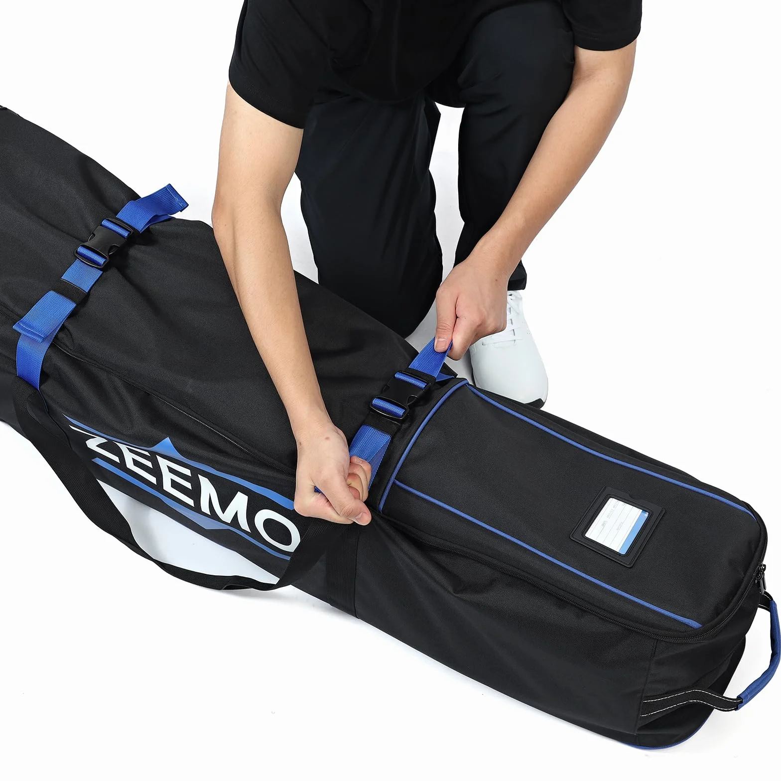 ZEEMO Golf Travel Bag, Full-Open Protective&Wheeled Airline-Approved Case for Clubs, Cart&StandBag, Soft-Sided Waterproof Cover Made of Heavy Duty Oxford