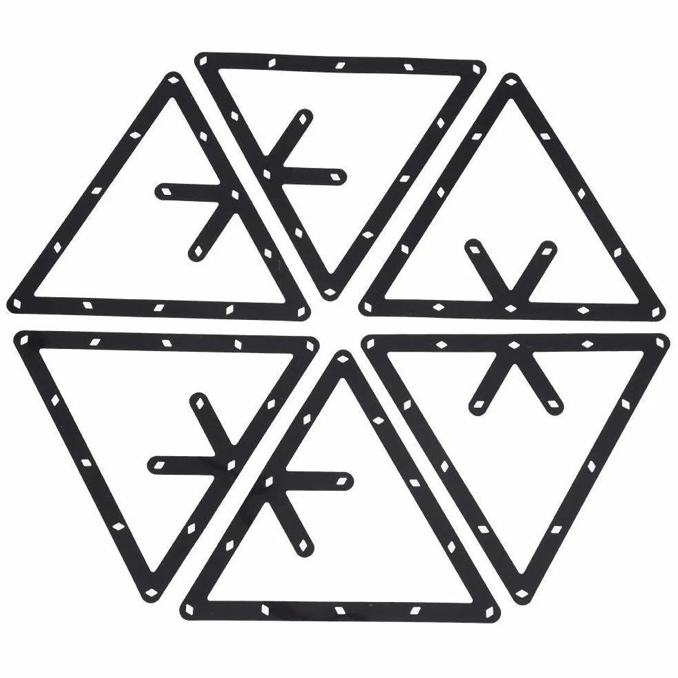 Set di 6 Supporti per Palle da Biliardo a Triangolo, Foglio di Triangolo da Biliardo, Moderno, per Tavoli da Biliardo