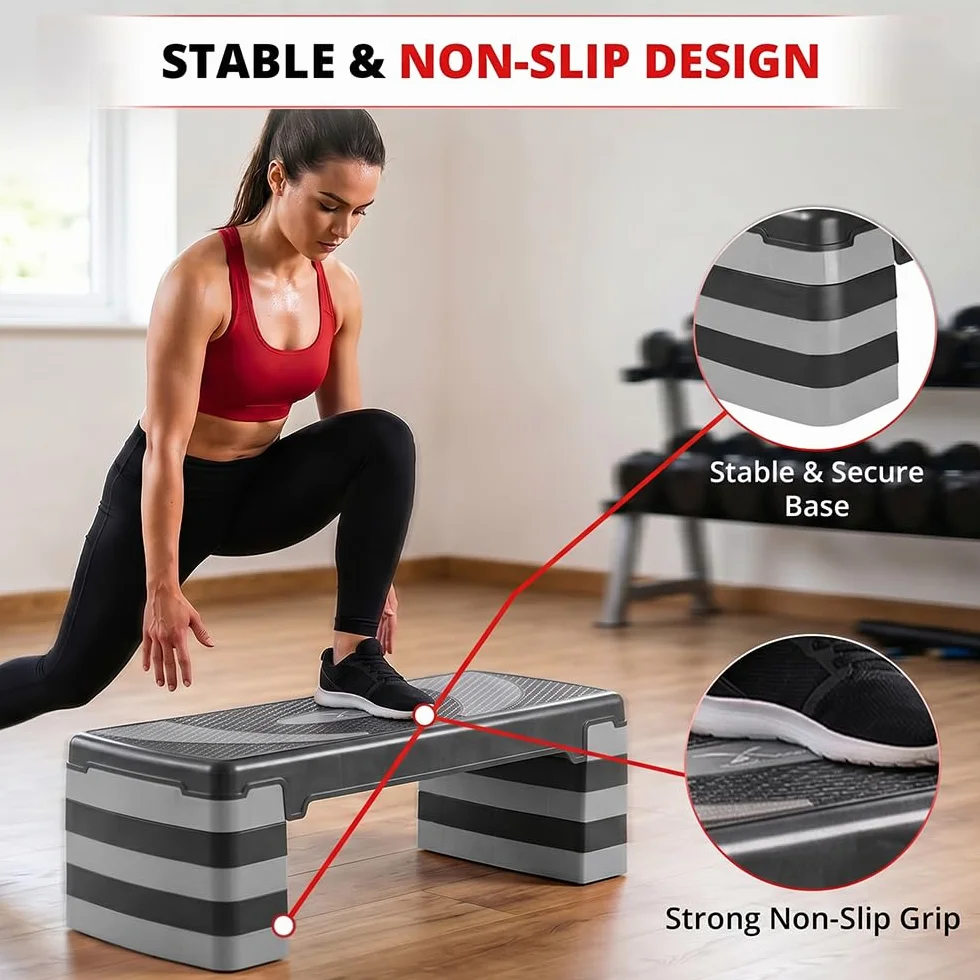 Passi aerobici multi-livello regolabili 2-5 livelli per palestra cardio pilates