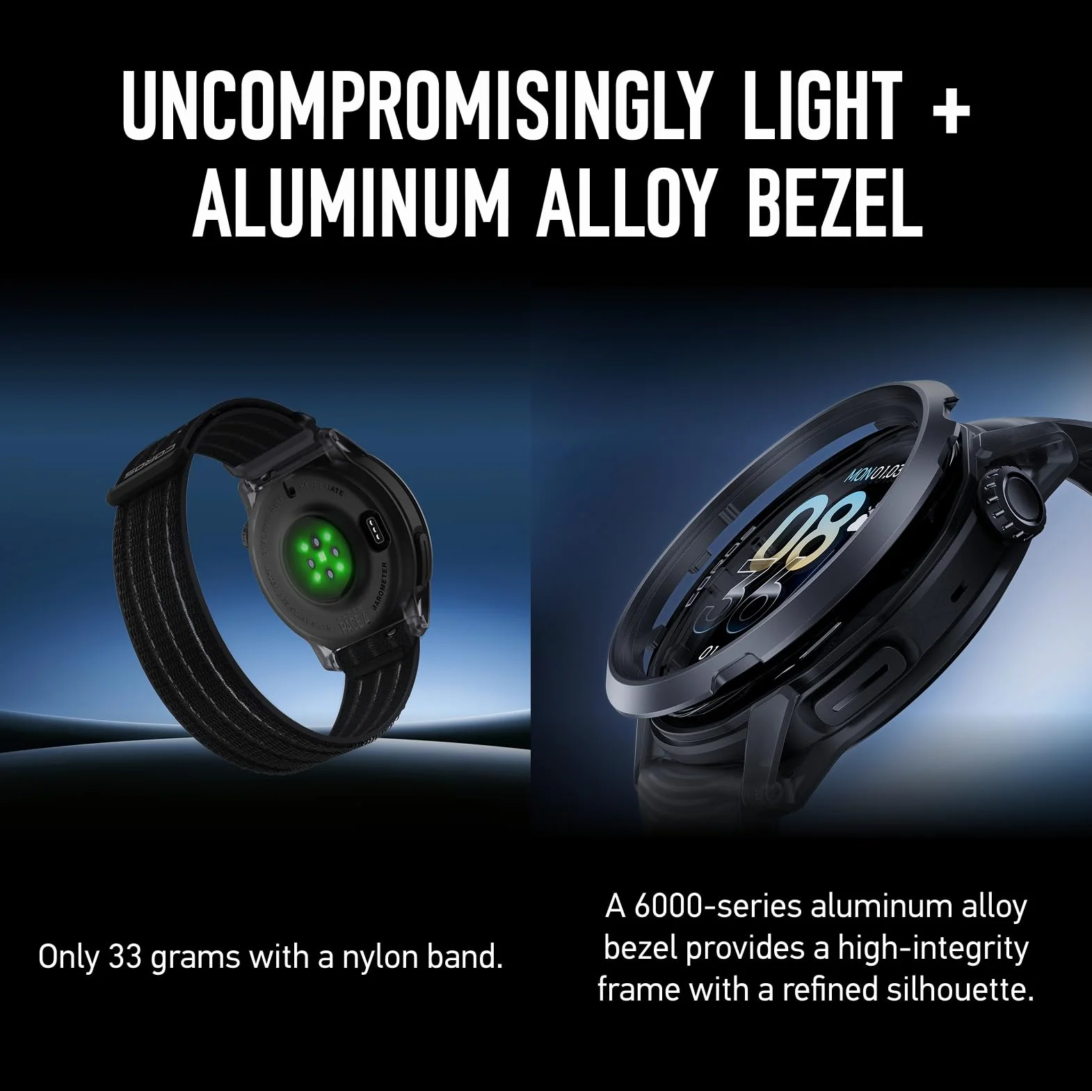COROS PACE 4 Orologio GPS sportivo ultraleggero, 1,2" Touchscreen AMOLED, 19 giorni di autonomia della batteria, Funzioni vocali, strumenti di allenamento avanzati, GPS, Corsa-Nero Cristallo