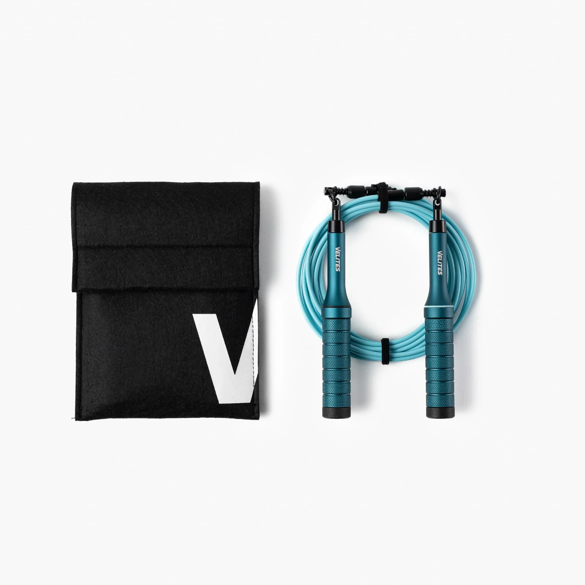 Velites Earth 2.0 Corda per saltare in alluminio aereo | Blue | Sistema avanzato con cuscinetti e cavo da 4 mm | Personalizzabile con pesi | App di allenamento inclusa