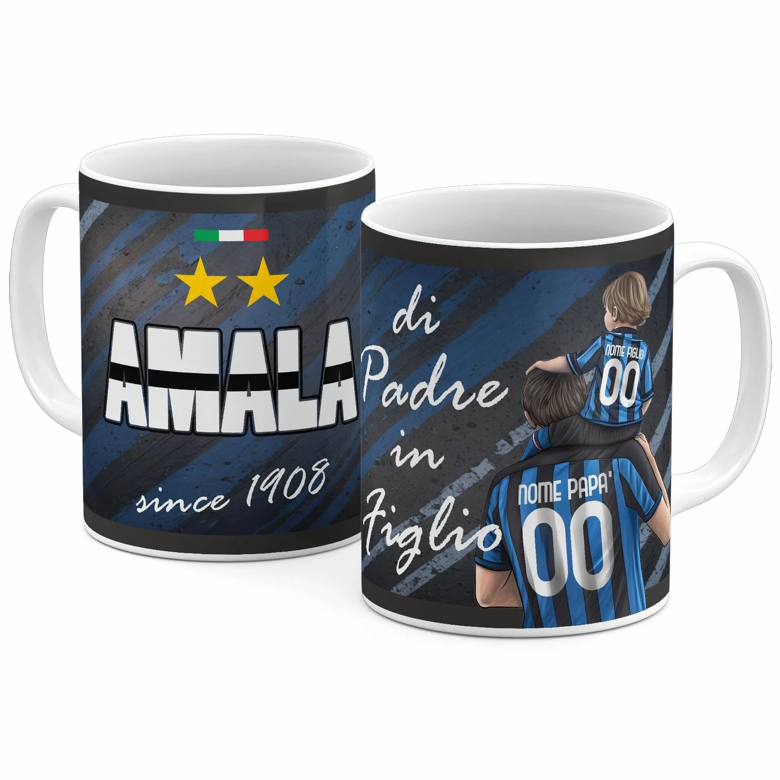 Tazza Personalizzata Squadre di Calcio Tazze in Ceramica Tifosi Interisti