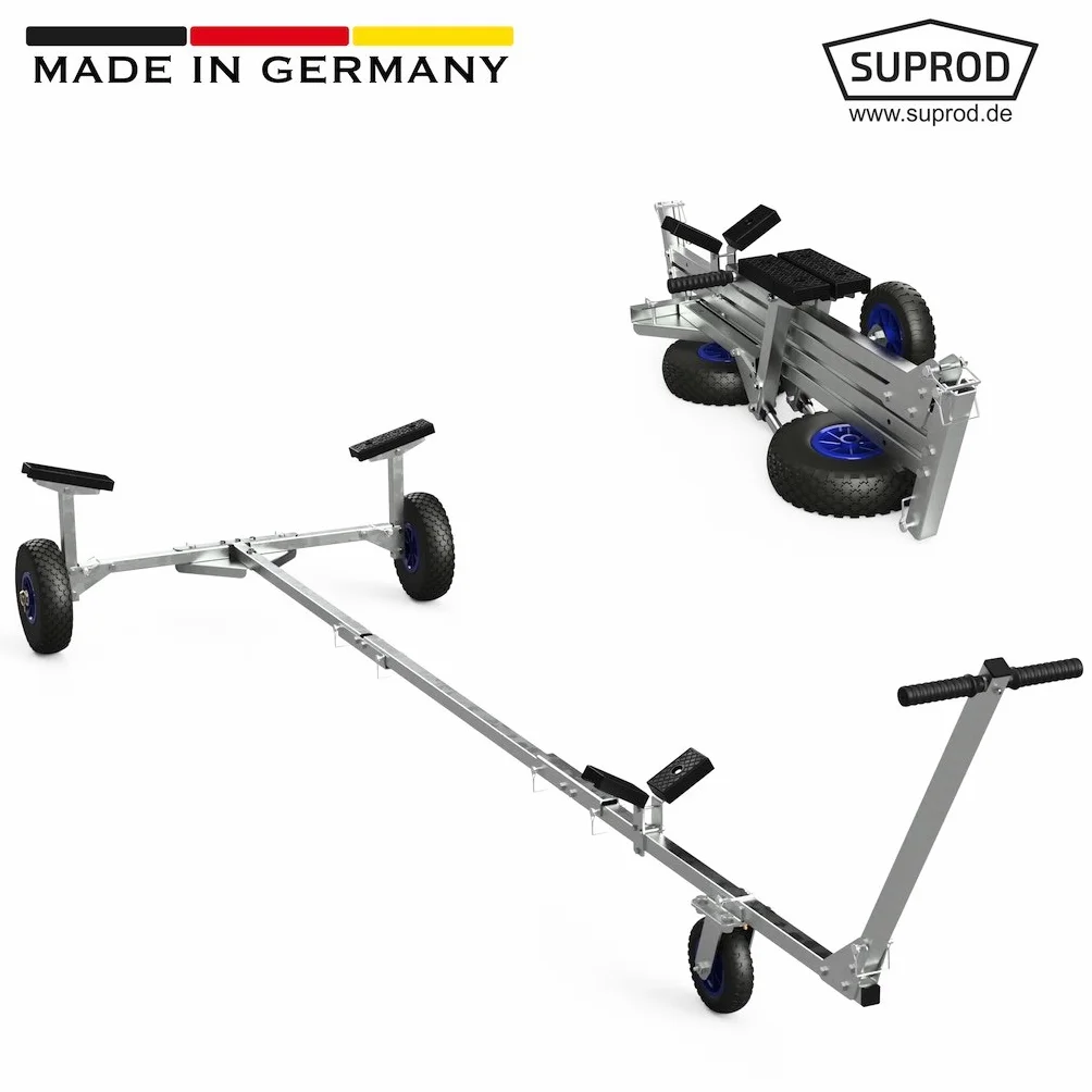 SUPROD Carrello Pieghevole per Lancio Barche Rimorchio a Mano TR260 PU Ø 260 mm