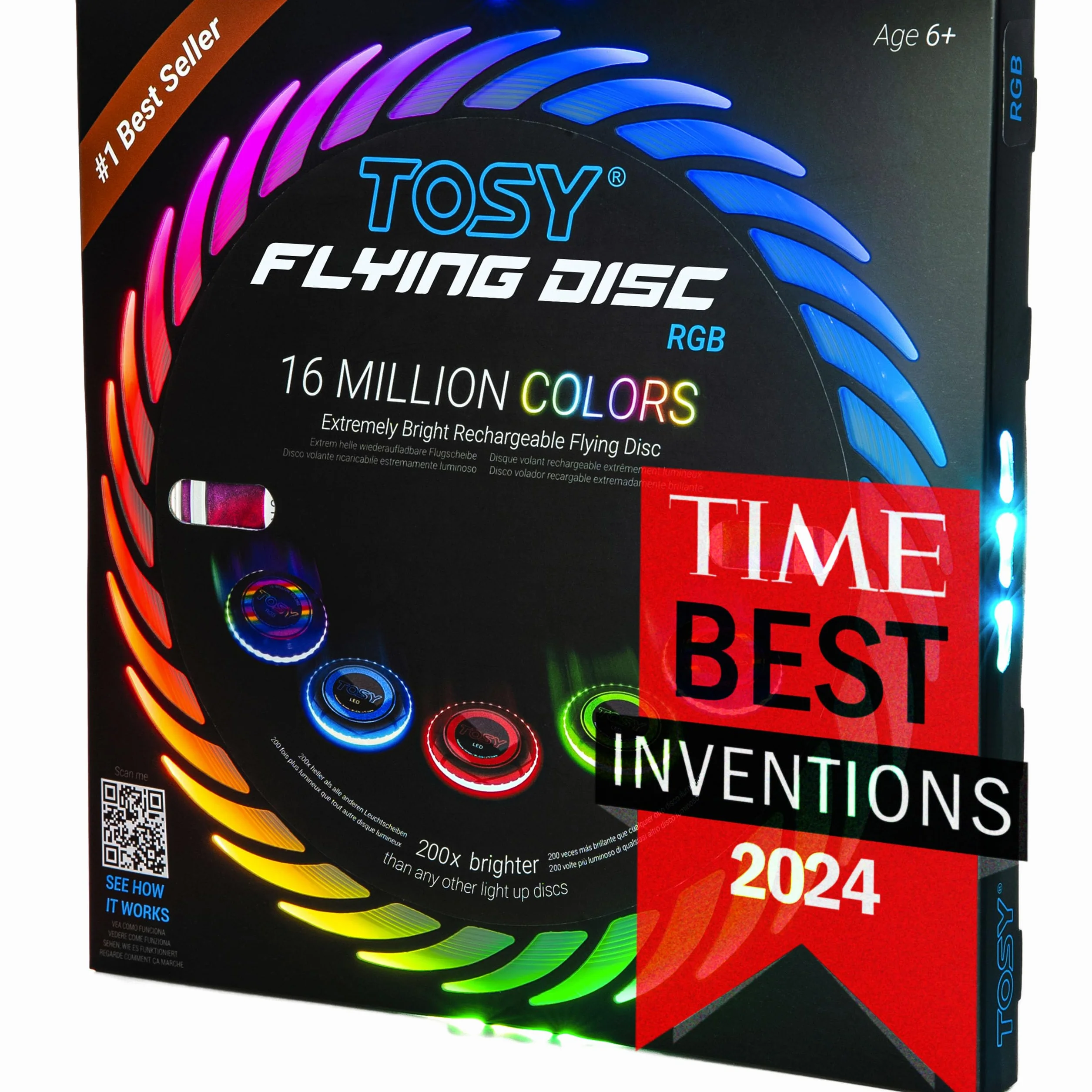 TOSY Disco volante Frisbee 175g RGB LED 16 milioni di colori ricaricabile