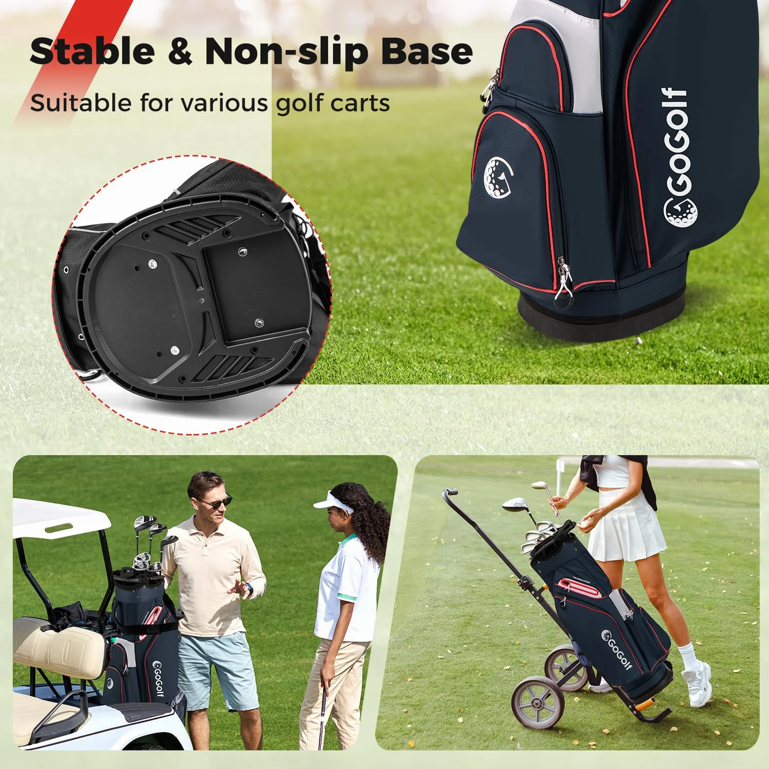 LIFEZEAL Borsa da golf 14 scomparti 6 tasche cappuccio antipioggia tracolla regolabile