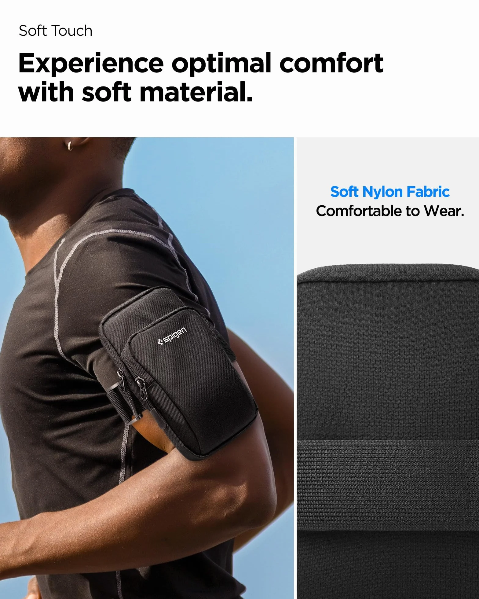 Spigen Dynamic Shield Porta Cellulare da Corsa Fino a 6.9" Fascia da Braccio Compatibile con iPhone 15 14 13 12 11 Pro Max, Samsung S24 S23 Ultra - Nero