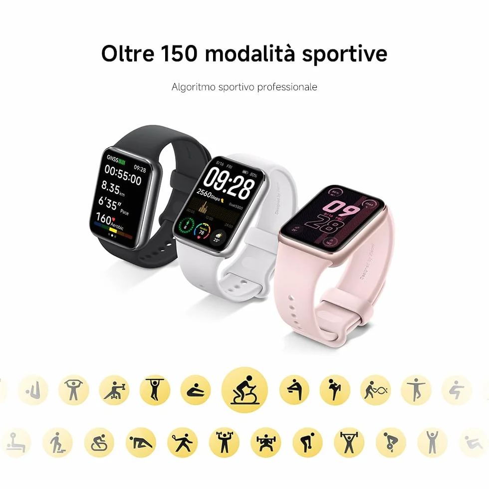 XIAOMI Smart Band 9 Pro Schermo AMOLED 44mm Telaio Alluminio Autonomia 21 giorni Monitoraggio SpO2 GPS 5 ATM