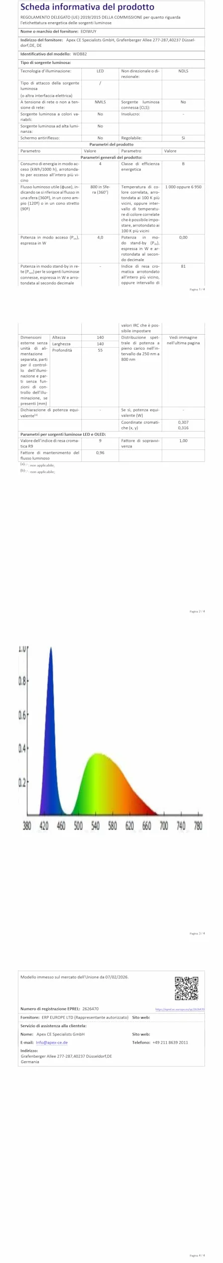 Luce Running 800LM IPX4 Impermeabile 7+2 Modalità Autonomia 4-25 Ore 45° Regolabile per Ciclismo Jogging