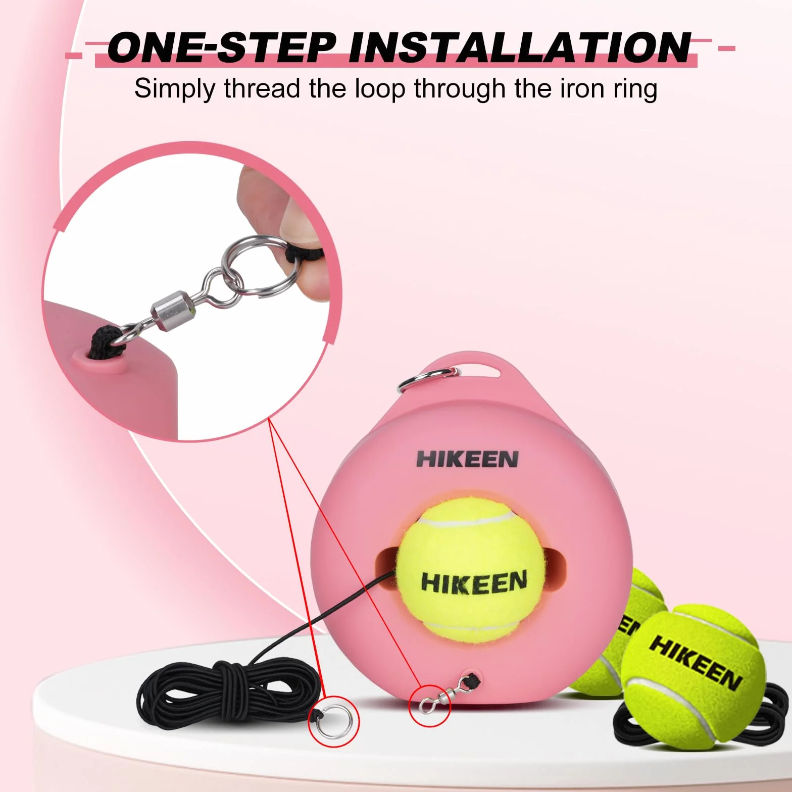 BOOSTEADY Tennistrainer mit Metallbasis und unendlichem Rückprall, für Erwachsene, Kinder und Anfänger