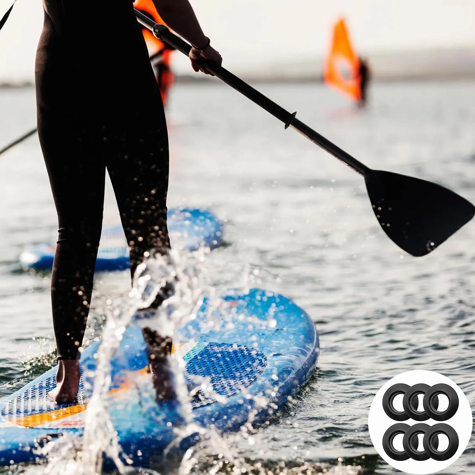 Anelli di gomma antigoccia per kayak, canoe, pagaie, barche d'acqua, paddle, connettori