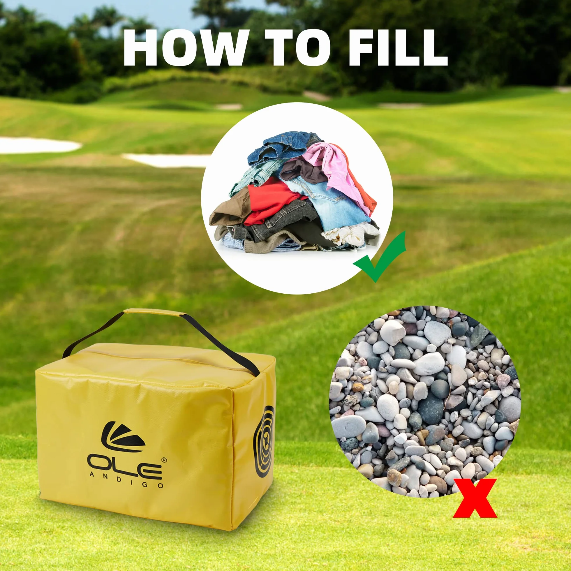 Borsa da golf a percussione cubo impermeabile durevole per allenamento swing impact regalo uomo