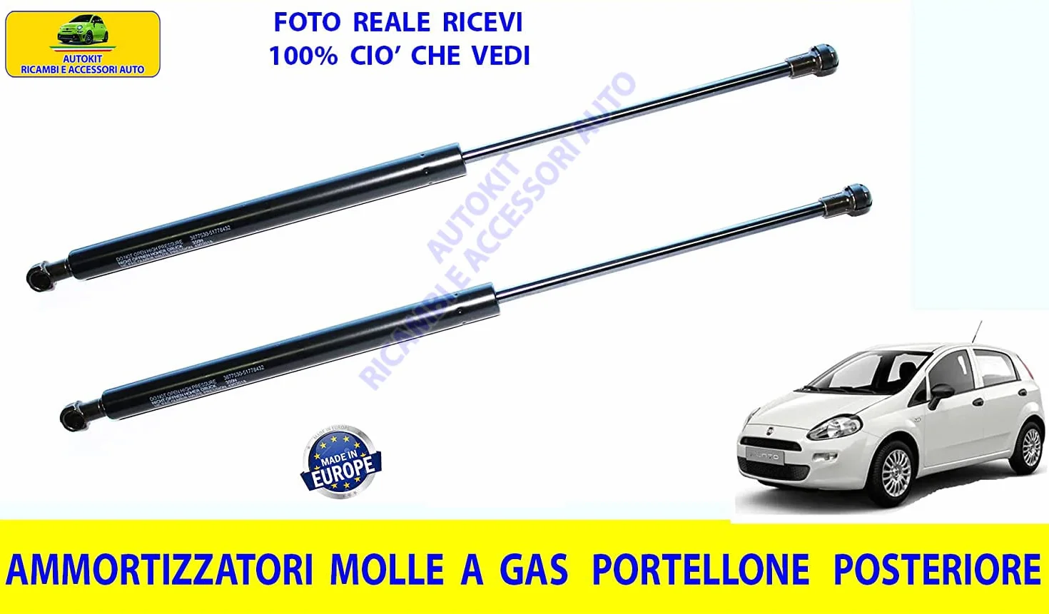 COPPIA 2 Molle a Gas Portellone Pistoncini Cofano Baule Posteriore per Grande Punto e Punto Evo - Punto (199) prodotte dal 2005 in poi - 3677530 - MG169/8