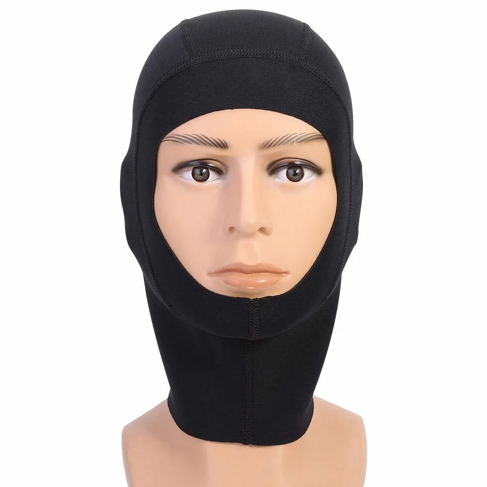 Keenso Passamontagna da Immersione 1 mm/3 mm Nero in Neoprene per Snorkeling
