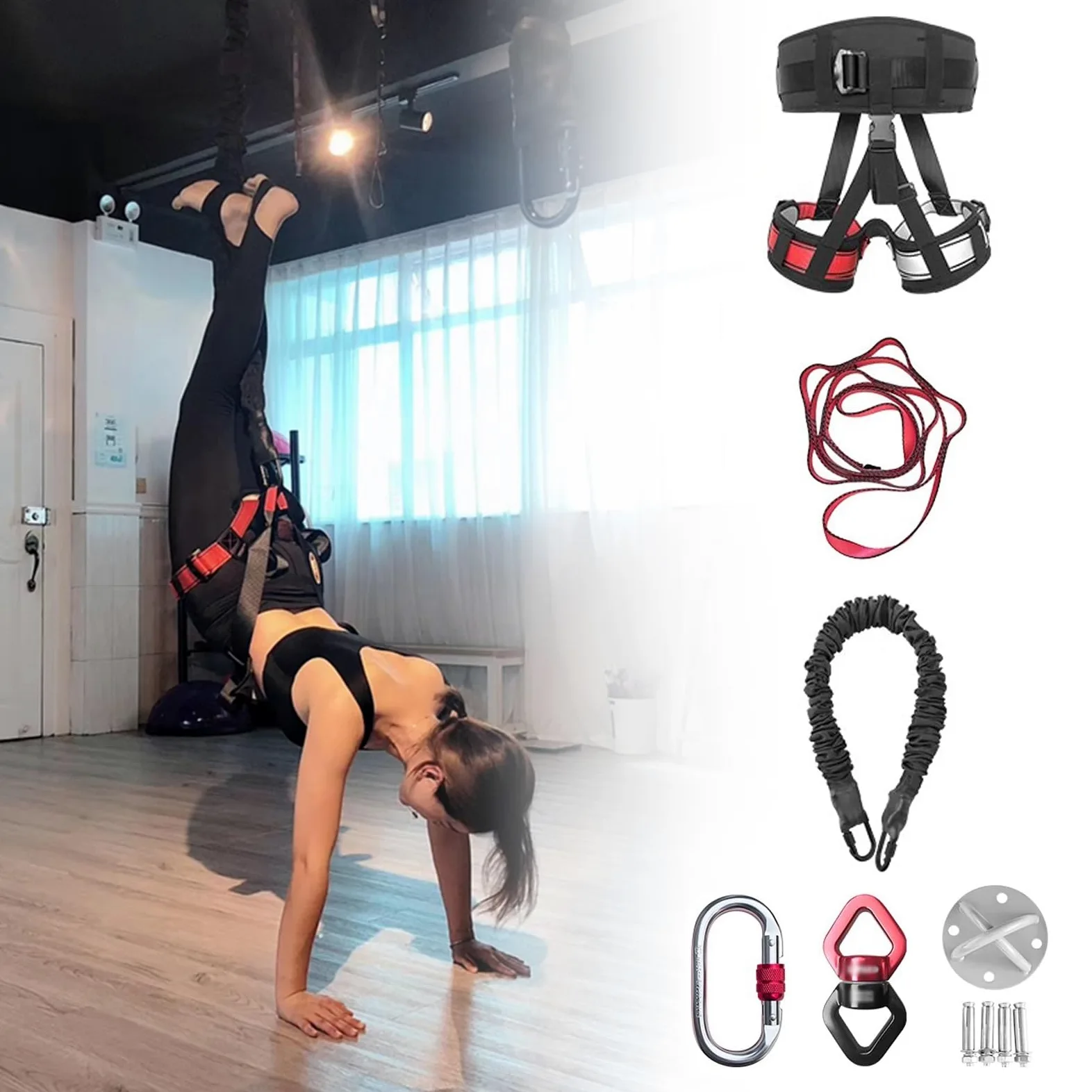 corde elastiche per yoga Fascia Elastica Elastica, Girevole A 360° Trampolino Elastico Da Fitness Con Corda Elastica, Supporta Pesi Di 50 - 100 Kg, Fitness Elastico Per Danza, Fitness, Yoga(WEIGHT CLA