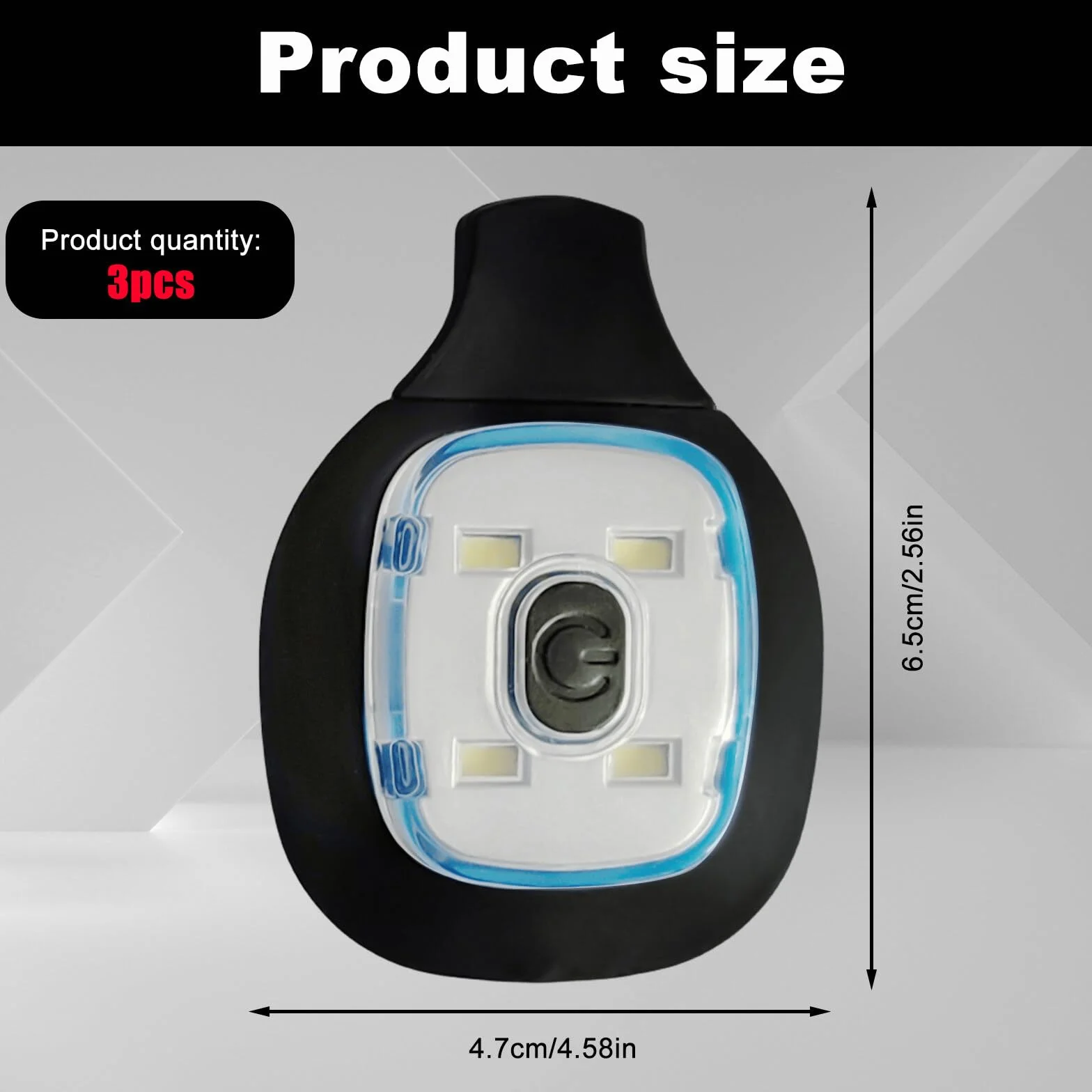 Molbory LED ricambio 3 luci ricaricabili USB sicurezza campeggio corsa