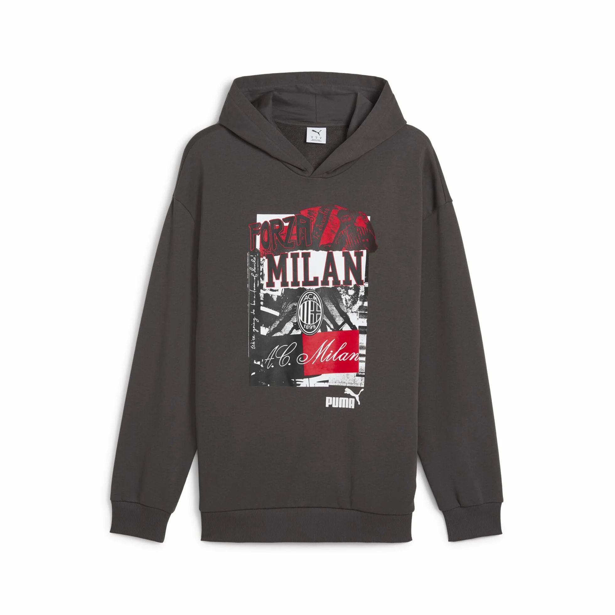 A.C. Milan Felpa con Cappuccio ftblNRGY+ Adulto Grigio
