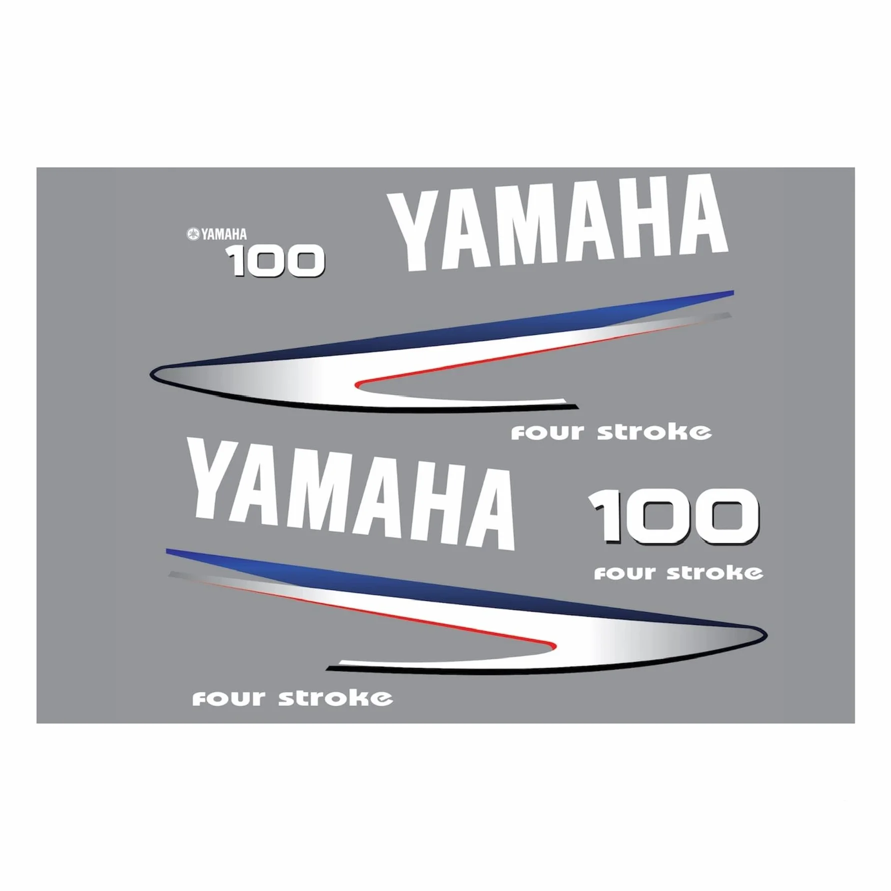 Kit adesivi Yamaha 100cv fourstroke ricambio bianco