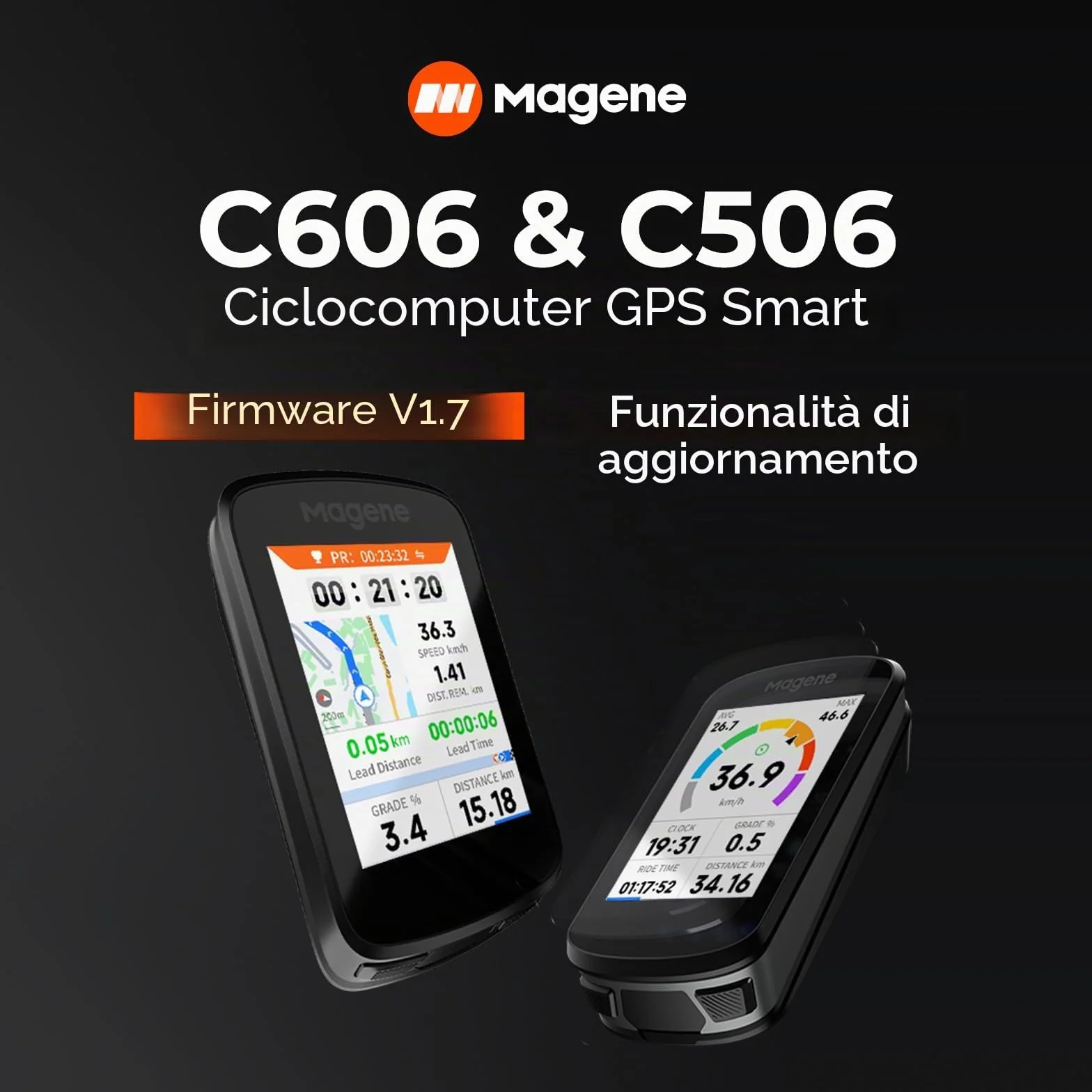 Magene C506 Ciclocomputer GPS Senza Fili Navigazione Cartografica Schermo a Colori Tangibile WiFi Bluetooth