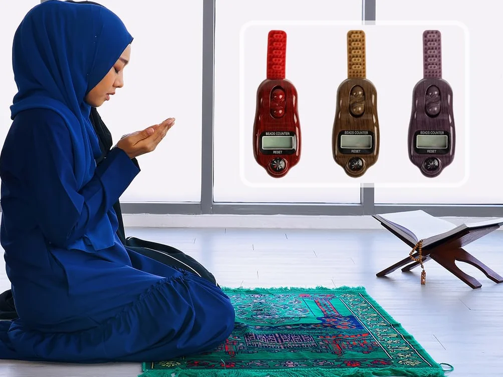 Buddha Perline Contatore Digitale con Bussola, 3 Pezzi, per Meditazione e Preghiera Musulmana
