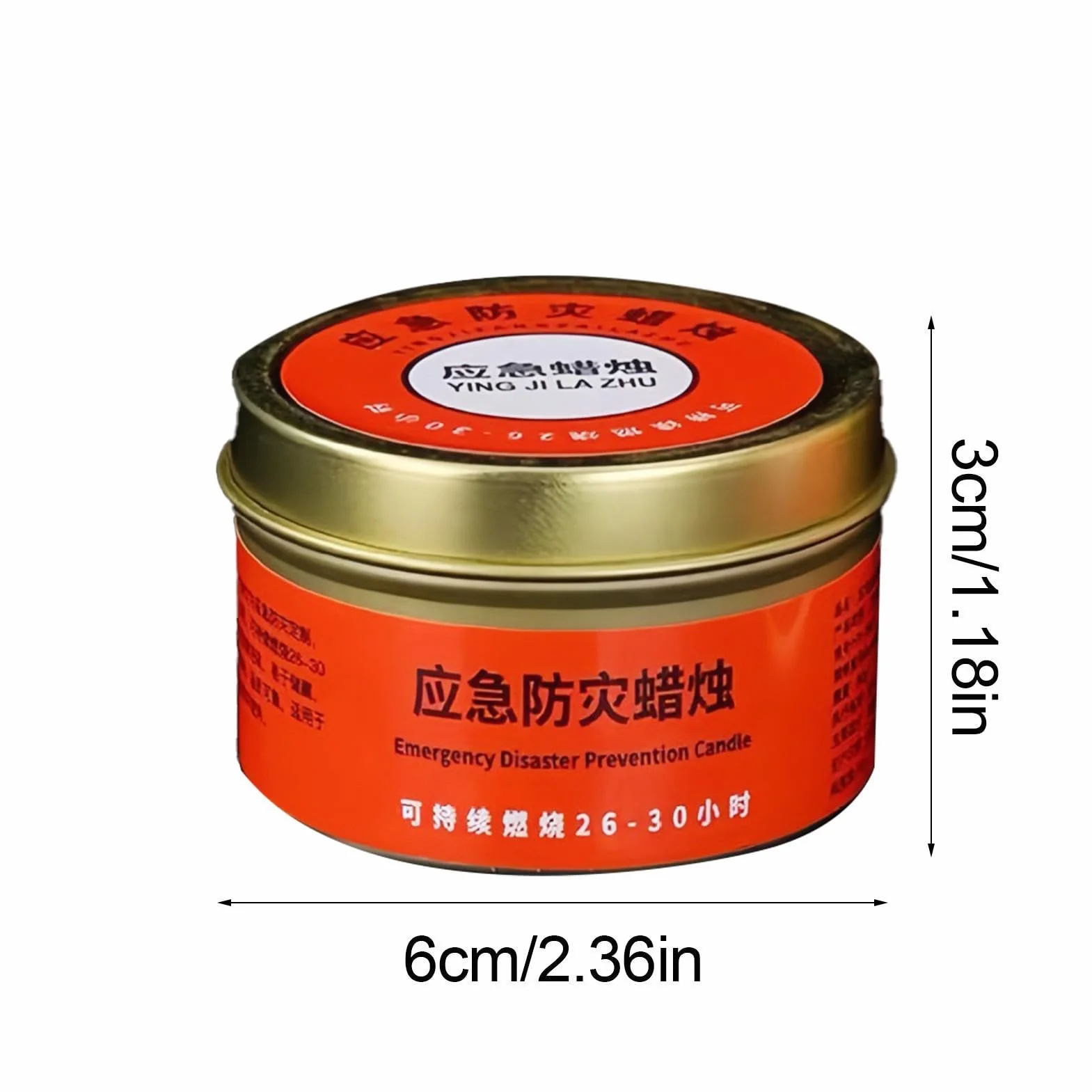 Candele Emergenza Lunga Durata 5PZ Survival Candles Long Burning 26-30 Ore Candela Cera Soia Antivento Barattolo Latta Sopravvivenza Campeggio
