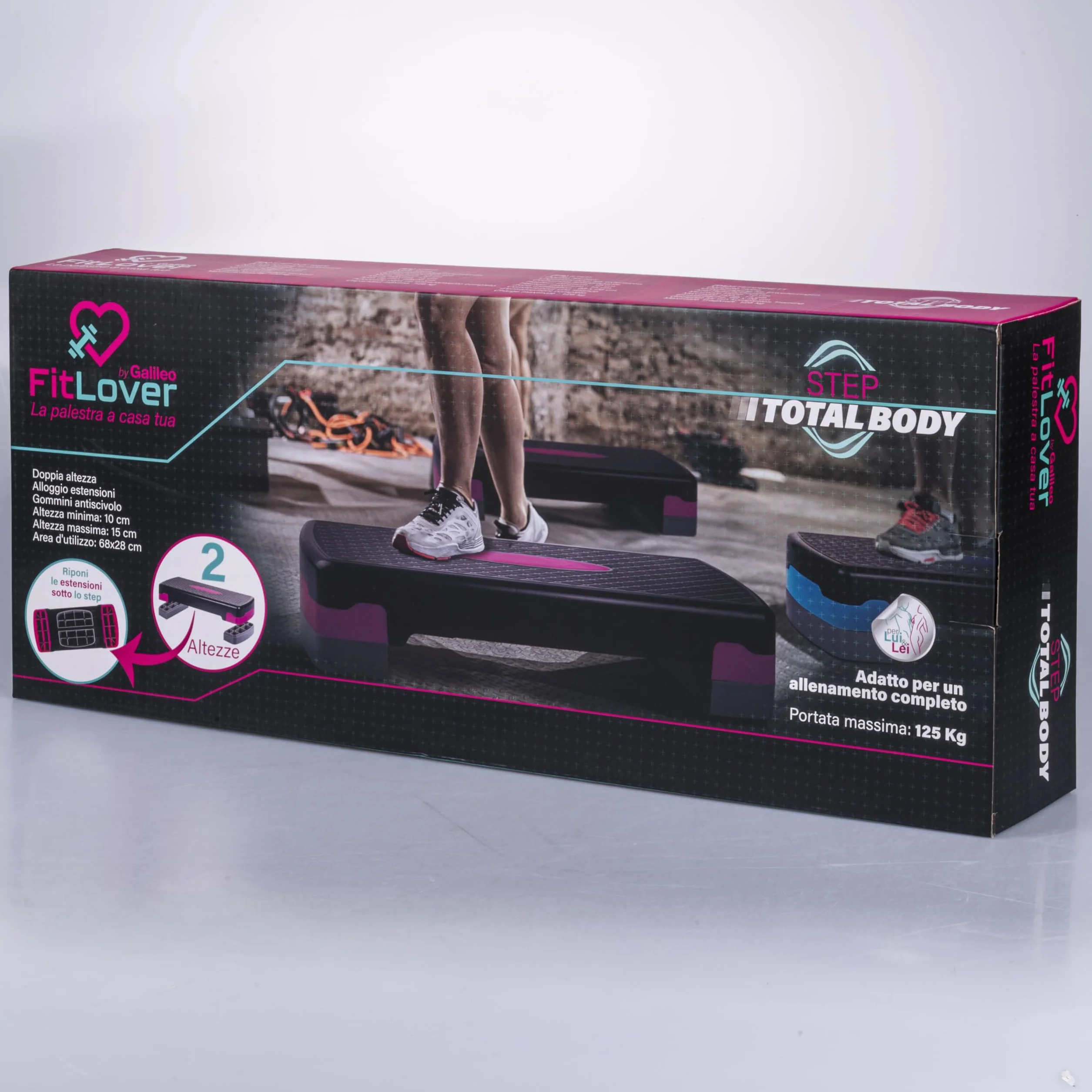 STEP FITNESS A 2 ALTEZZE 68 X 28 CM 2 COLORI ASSORTITI