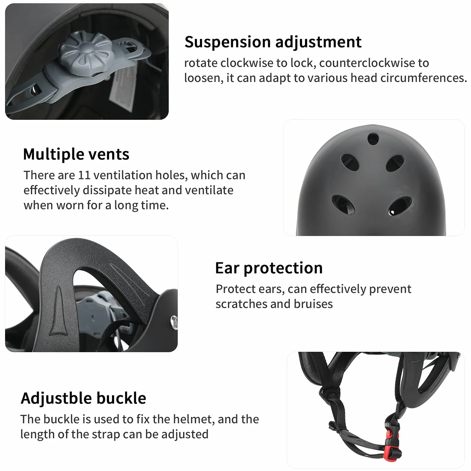 Casco Per Sport Acquatici Per Adulti, Caschi Per Adulti, Berretto di Sicurezza Ultraleggero Multisport Per Uomini E Donne Alpinismo Arrampicata E Drifting Fiume Nero Opaco