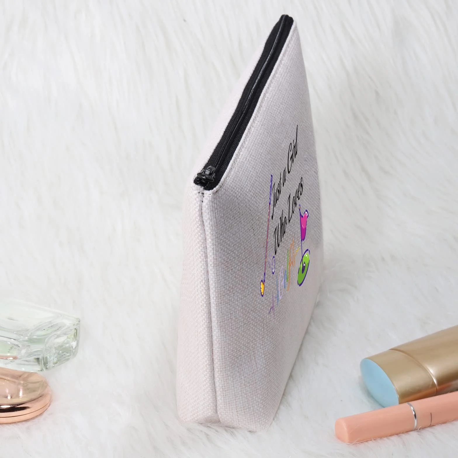 Just a Girl Who Loves Golf Cosmetic Makeup Bag Golfista Borsa da viaggio Organizer