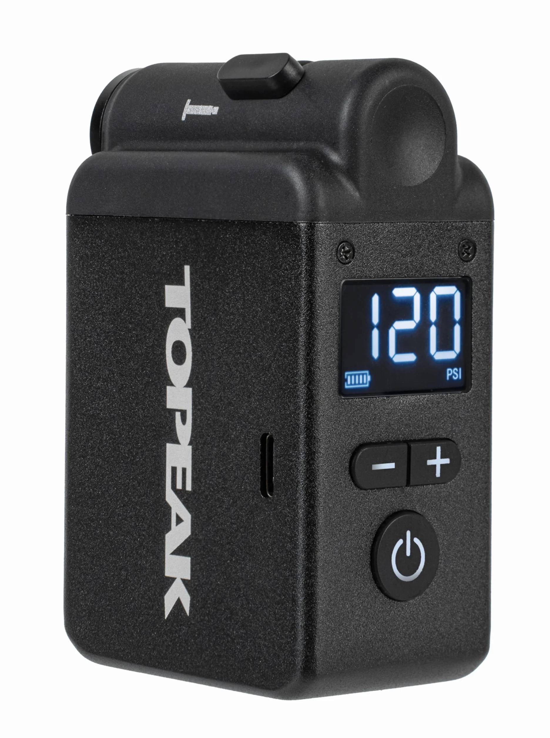 Topeak E-Booster Pompa elettrica digitale con manometro per pneumatici bicicletta nero