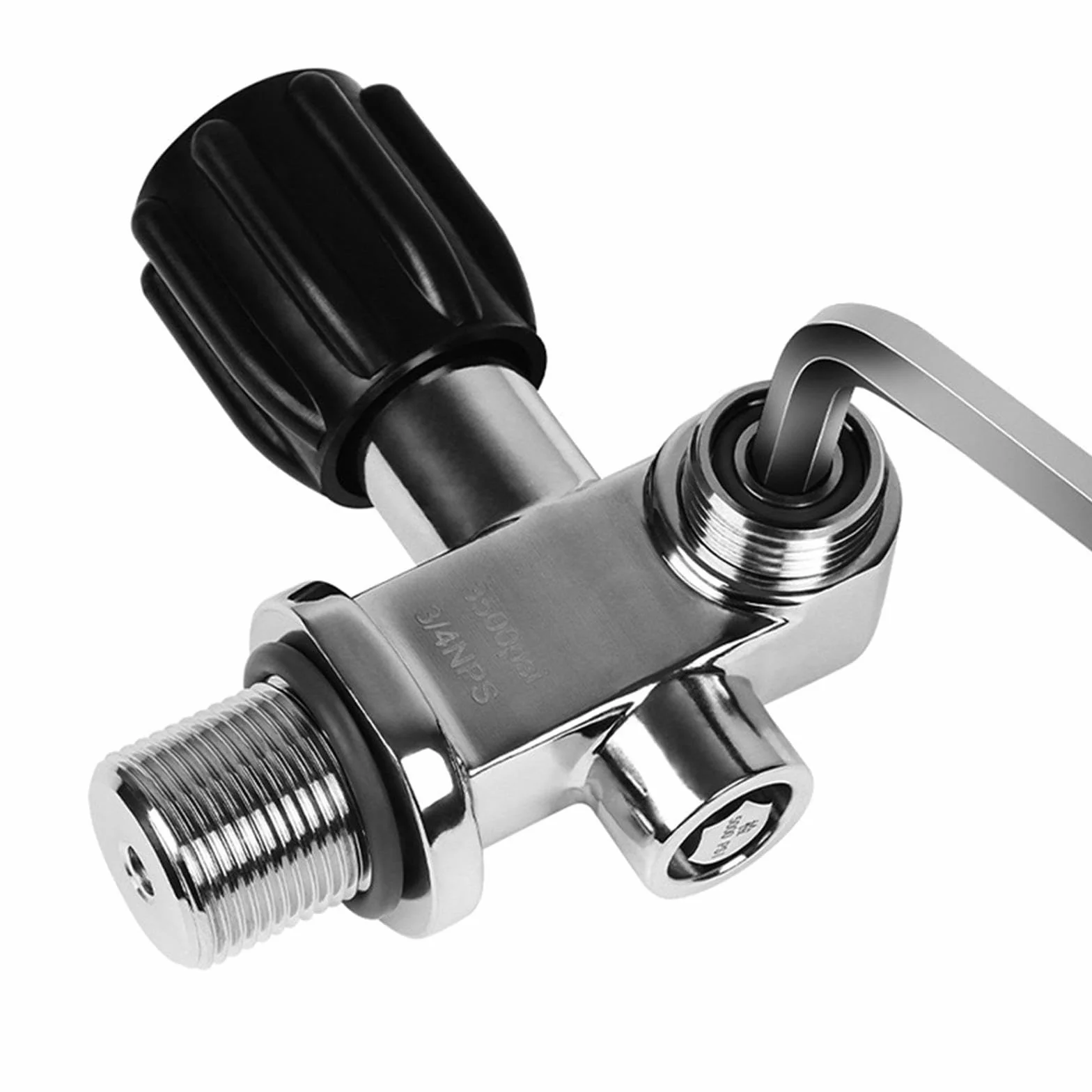 Valvola per Bombola Subacquea 3/4" NPS 3500 PSI Acciaio Inossidabile