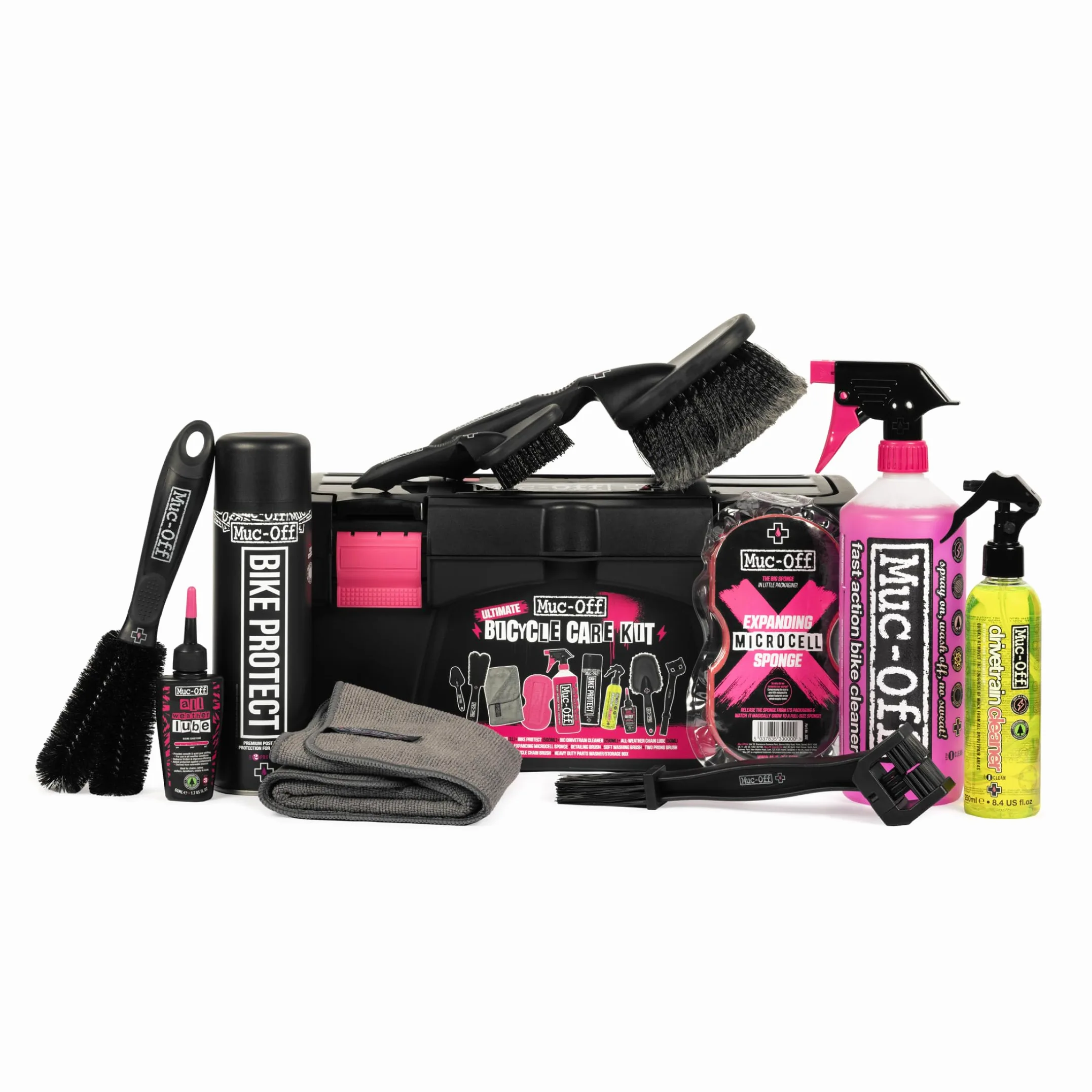 Muc-Off Ultimate Bicycle Cleaning Kit - Kit Pulizia Bici per Proteggere e Lubrificare la tua Bici - Include Lubrificante Catena Bici, Detergente Bici, Spazzole Pulizia Bici e Altro