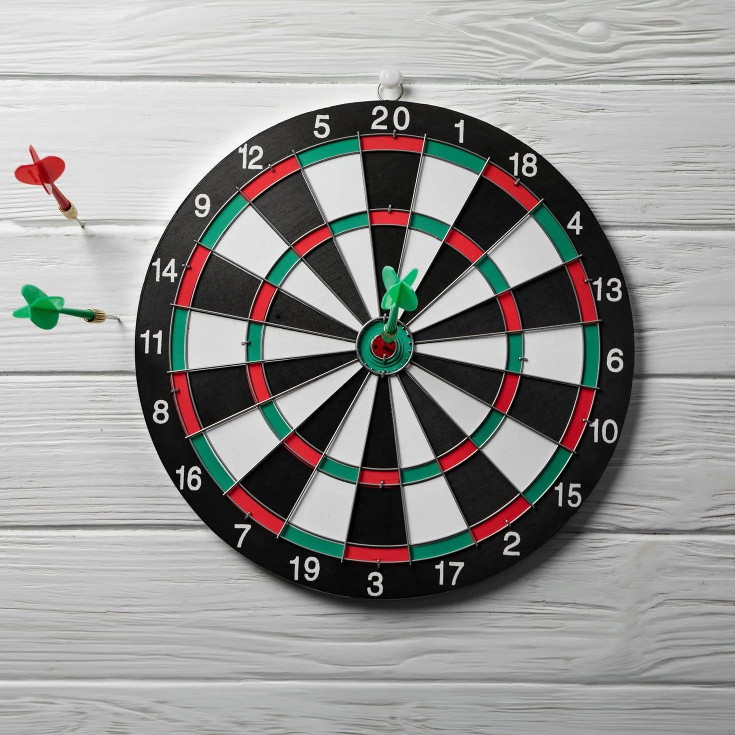 Gioco Bersaglio Freccette Regolamentare 38 CM Tabellone Doppia Faccia Tiro a Segno con 6 Frecce in Acciaio DartBoard Rotondo