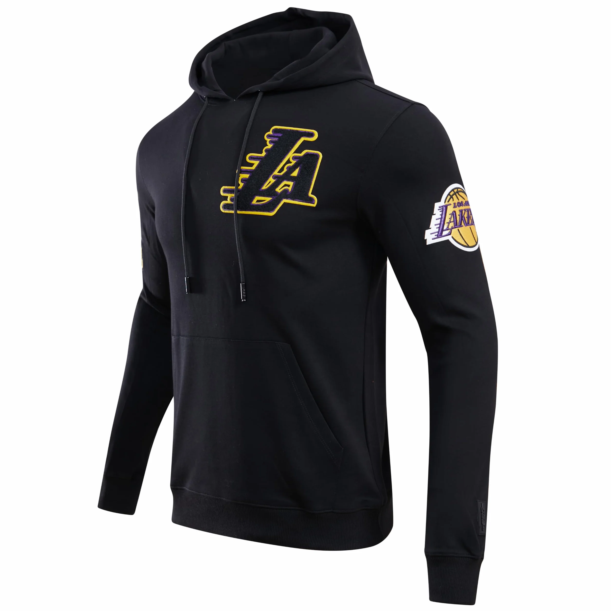 Pro Standard Felpa con Cappuccio NBA Los Angeles Lakers in ciniglia, Nera, M