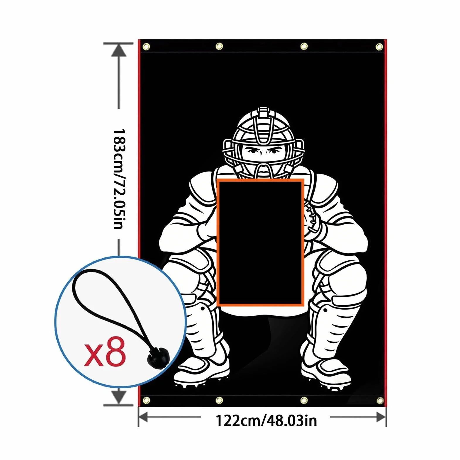 Generico Baseball Pitching Training Net Cloth | Oxford Cloth 122×183cm Strike Target Batting Screen Outdoor Softball Training Aid for Pitching Accuracy Practice Sports Equipment