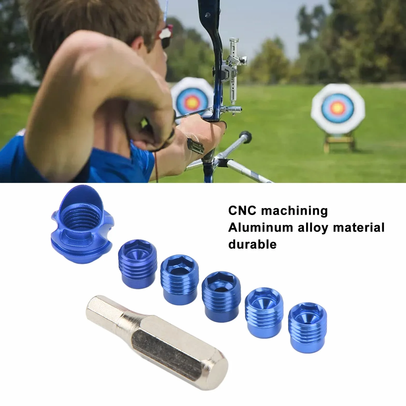 Compound Bow Sight Peep CNC Machining Kit Tappo Spioncino con Cappuccio per Tiro con L'Arco Lega di Alluminio Leggera per la Caccia