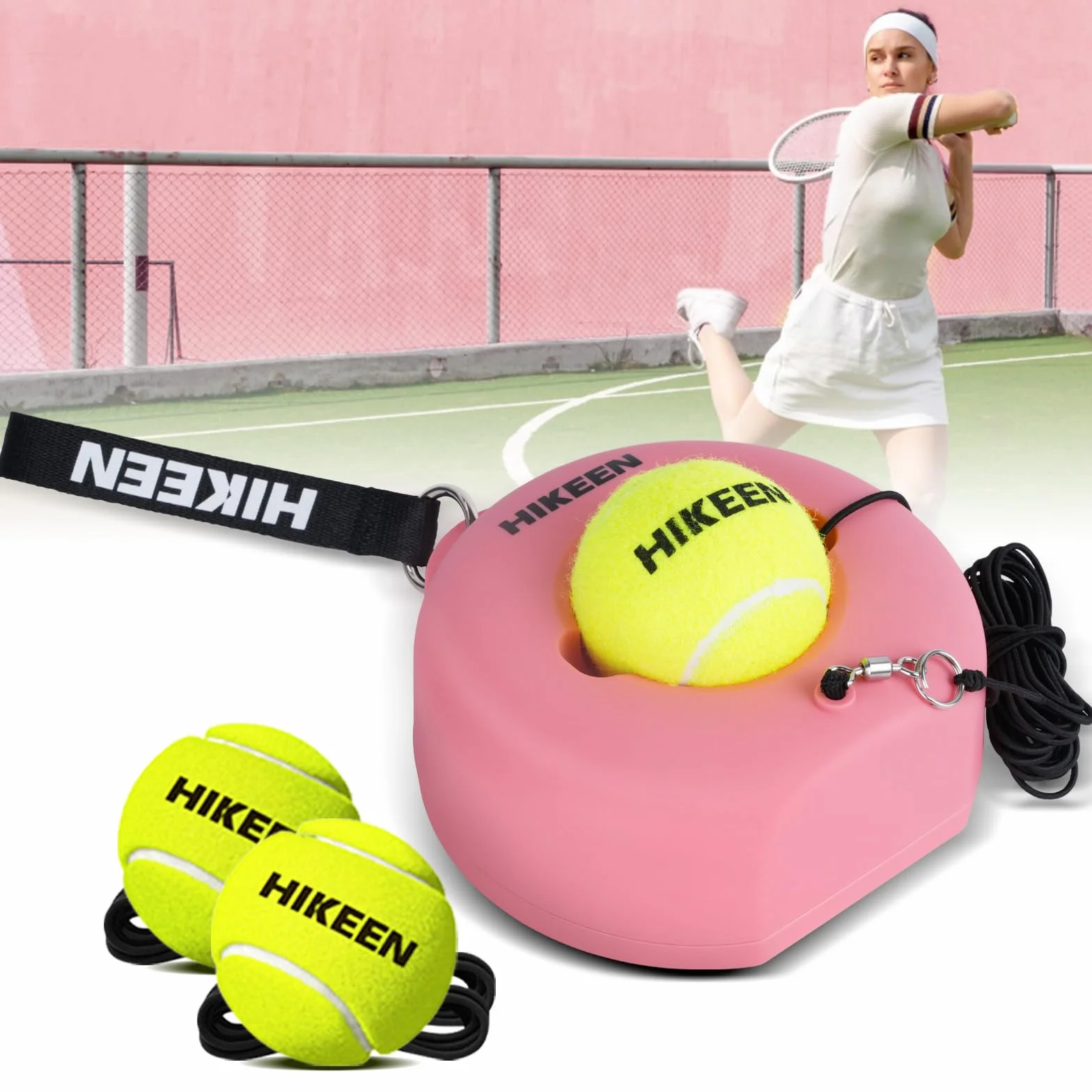 BOOSTEADY Tennistrainer mit Metallbasis und unendlichem Rückprall, für Erwachsene, Kinder und Anfänger