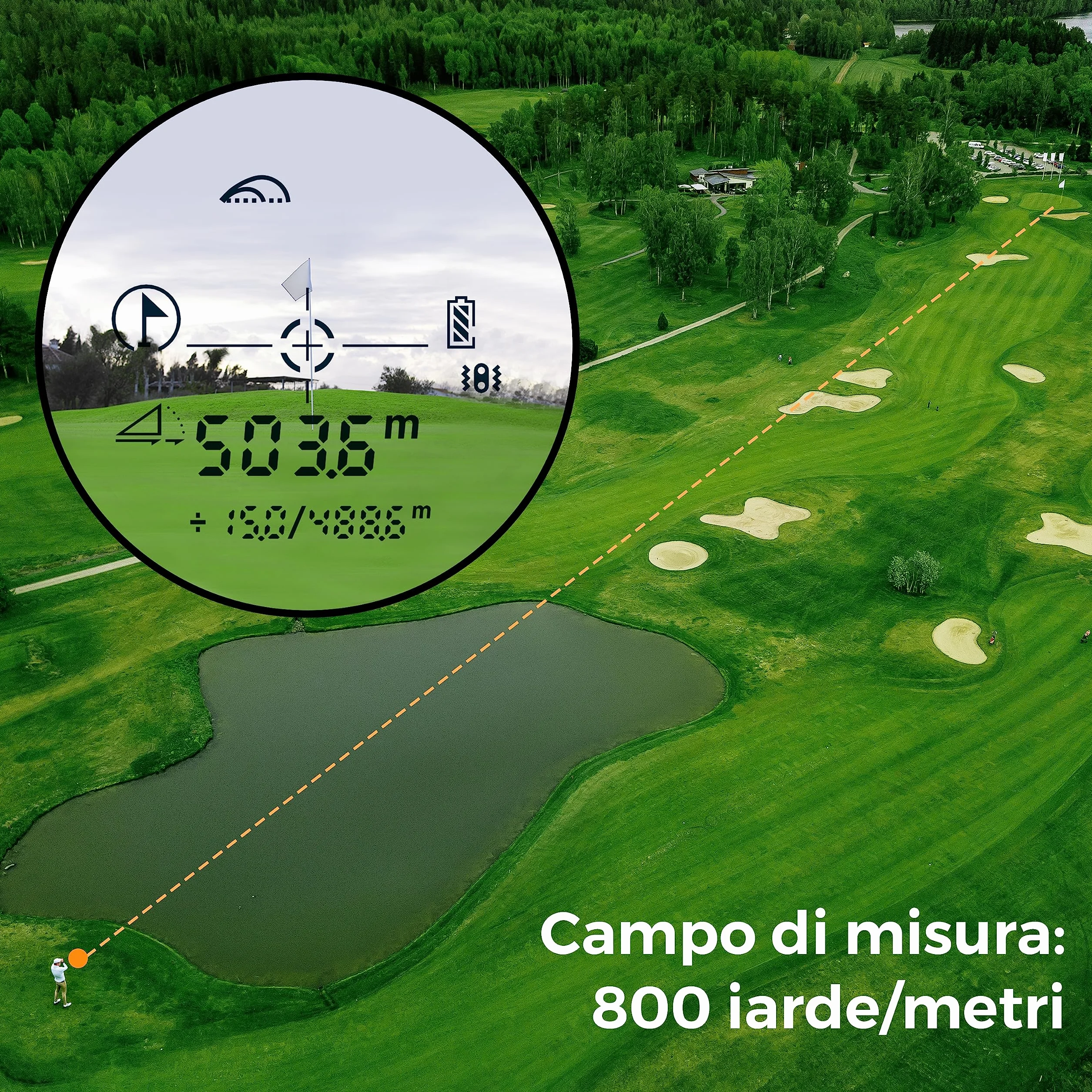 CIGMAN Telemetro Golf 800 Yards Laser Telemetro caccia con Pendenza,Ricaricabile via USB, Ingrandimento 7X, bloccaggio degli alberi bandiera, 7 modalità di misurazione della distanza, Caccia