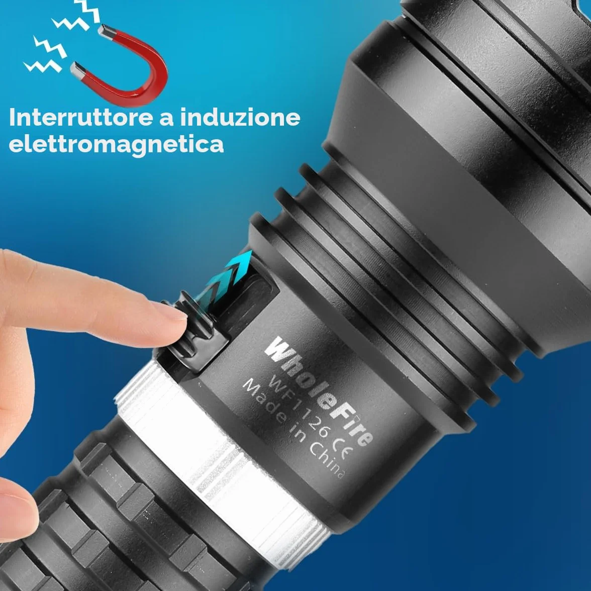 Lampada da immersione LED XHP70 10000 lumens IPX8 impermeabile 50m torcia subacquea ricaricabile