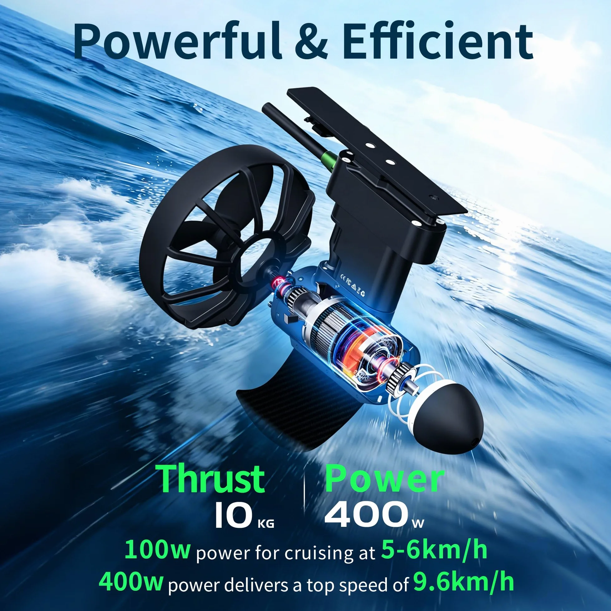 Tedgix K4C 400W Brushless Subacqueo Motore SUP Kayak con Batteria B4 Telecomando Cruise Control
