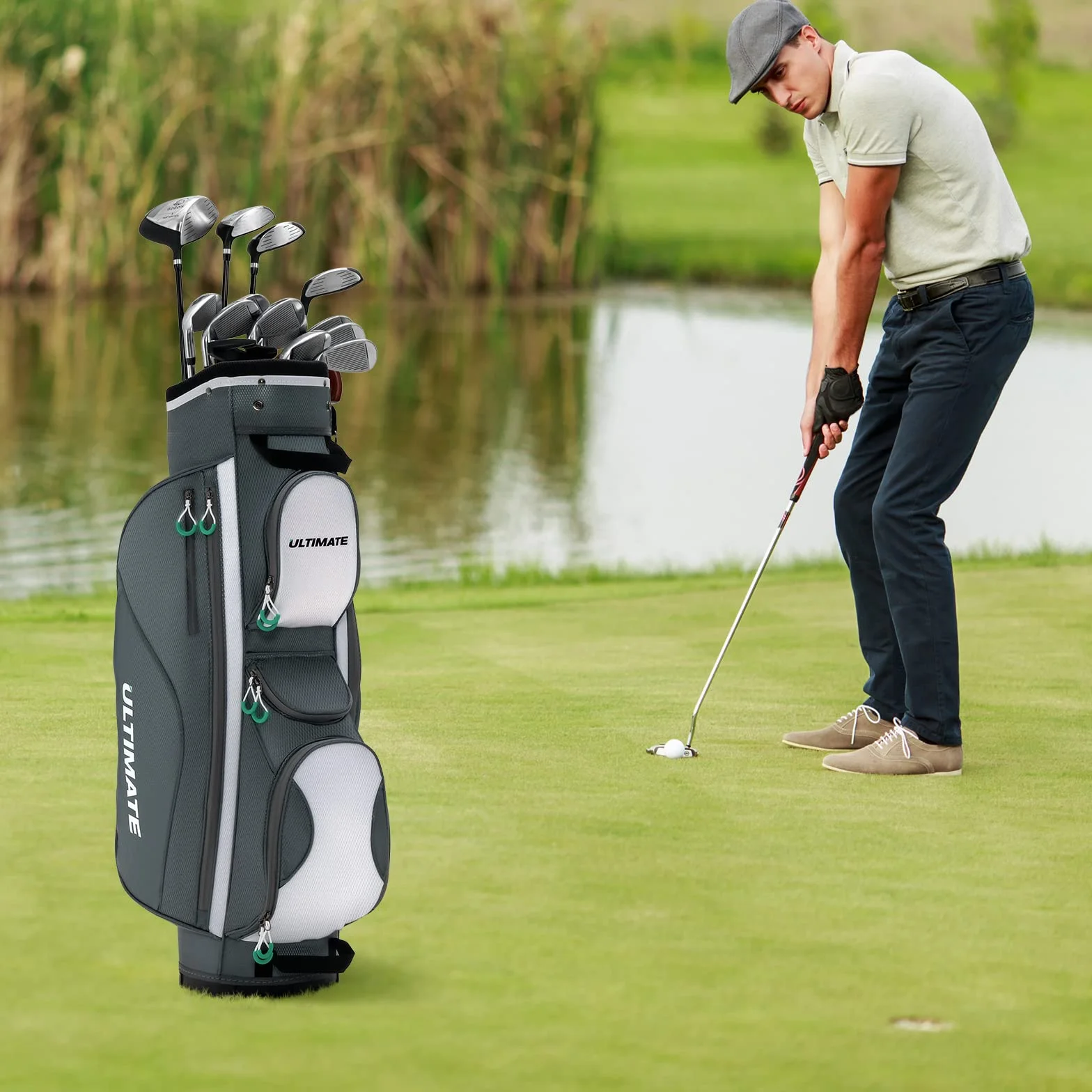 COSTWAY Borsa da Golf 14 Divisori Leggera Tracolla 7 Tasche Cerniera Termica Impermeabile