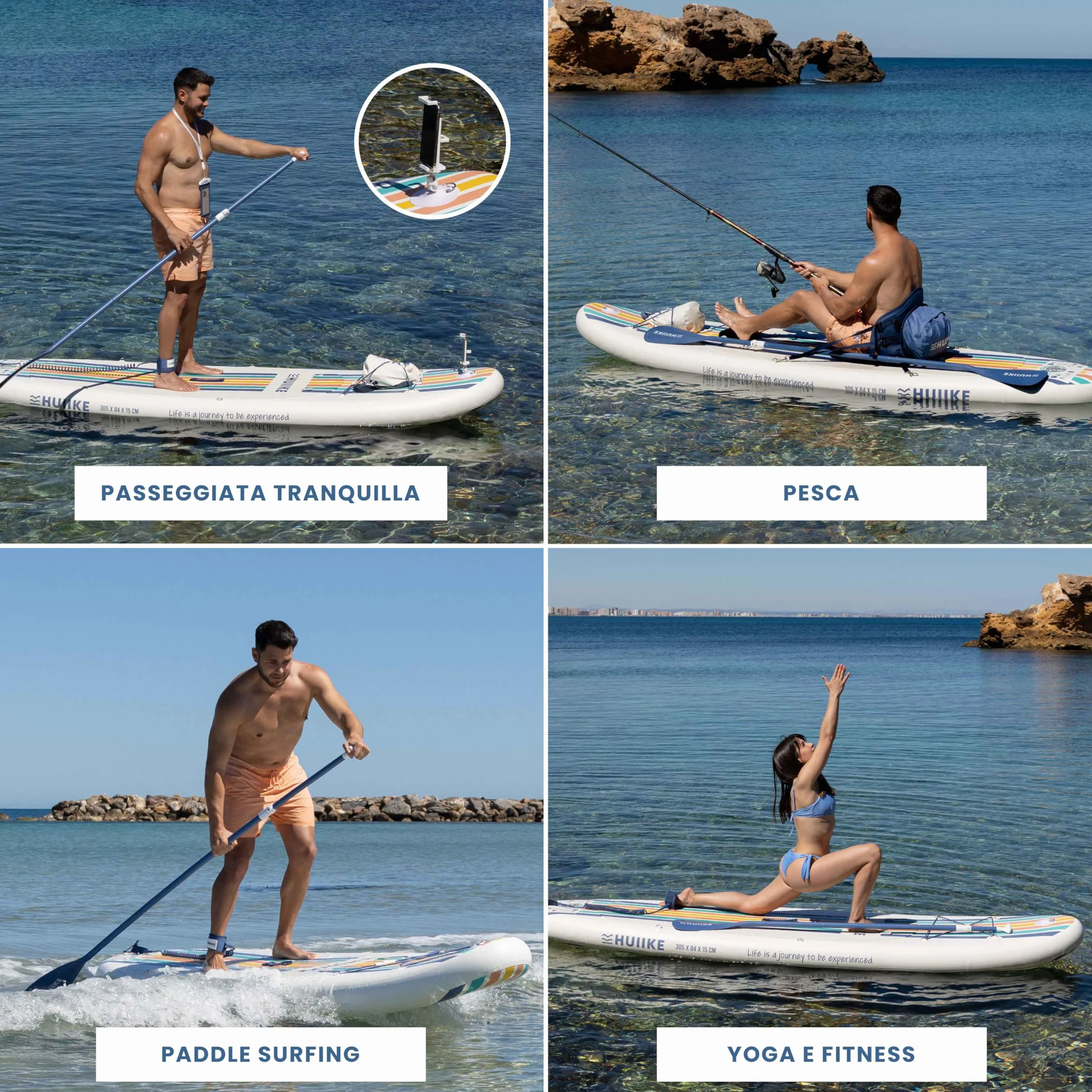 HUIIKE Stand Up Paddle Board 305x84x15 cm Gonfiabile Adulti con Accessori, Carico Massimo 130 kg