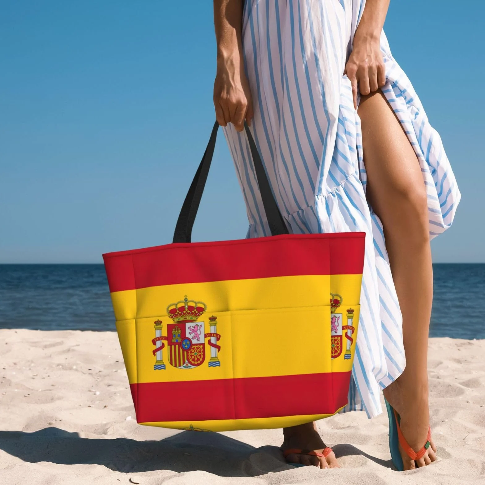 Borsa a tracolla impermeabile palestra bandiera spagnola borsa da viaggio grande