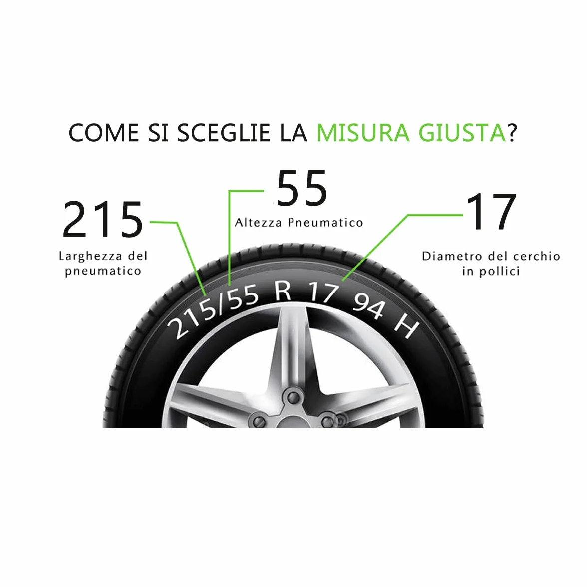 Catene da Neve per Auto OMOLOGATE TÜV ÖNORM GR.100 215/55 R17