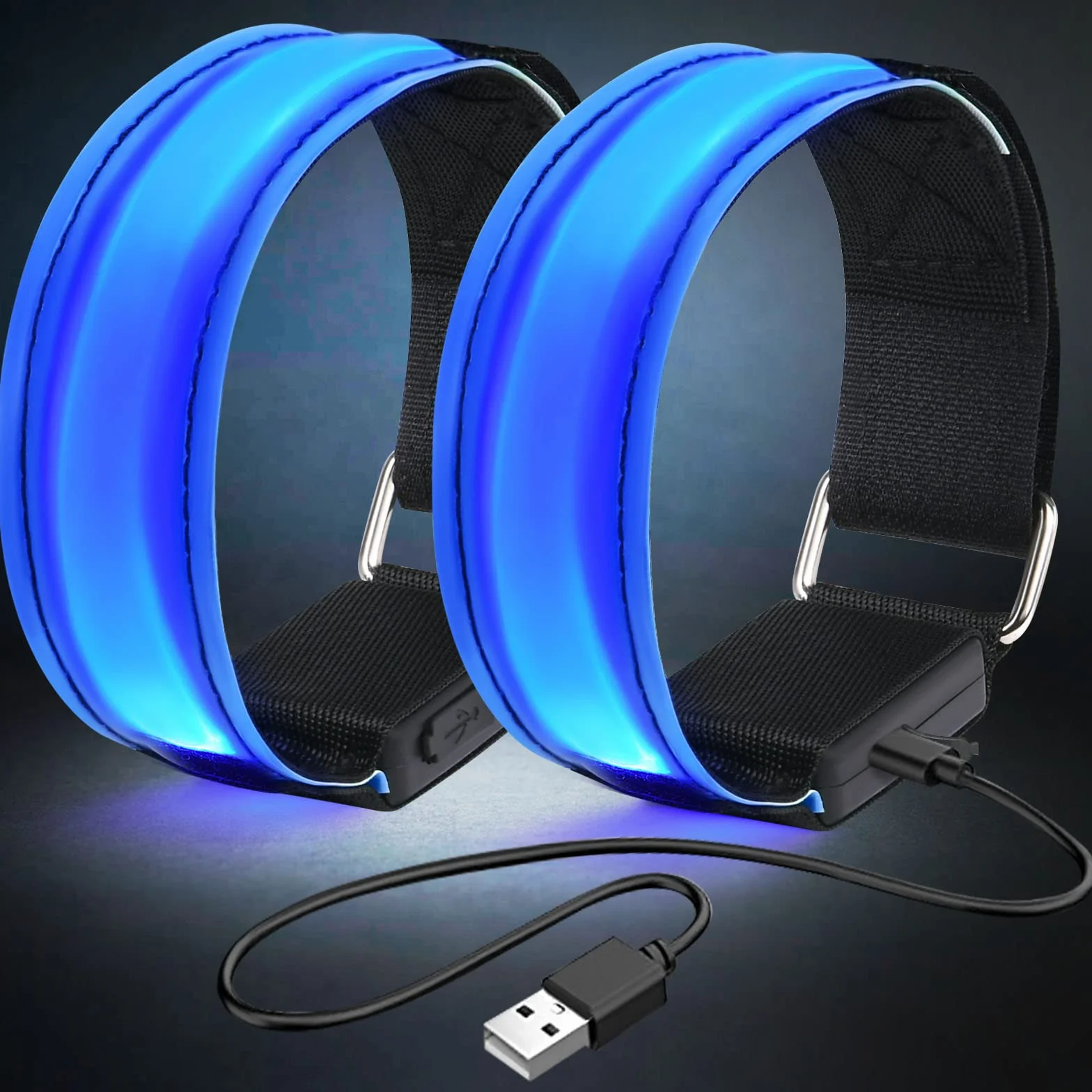 flintronic Bande Catarifrangenti LED Ricaricabile USB per Jogging Bici
