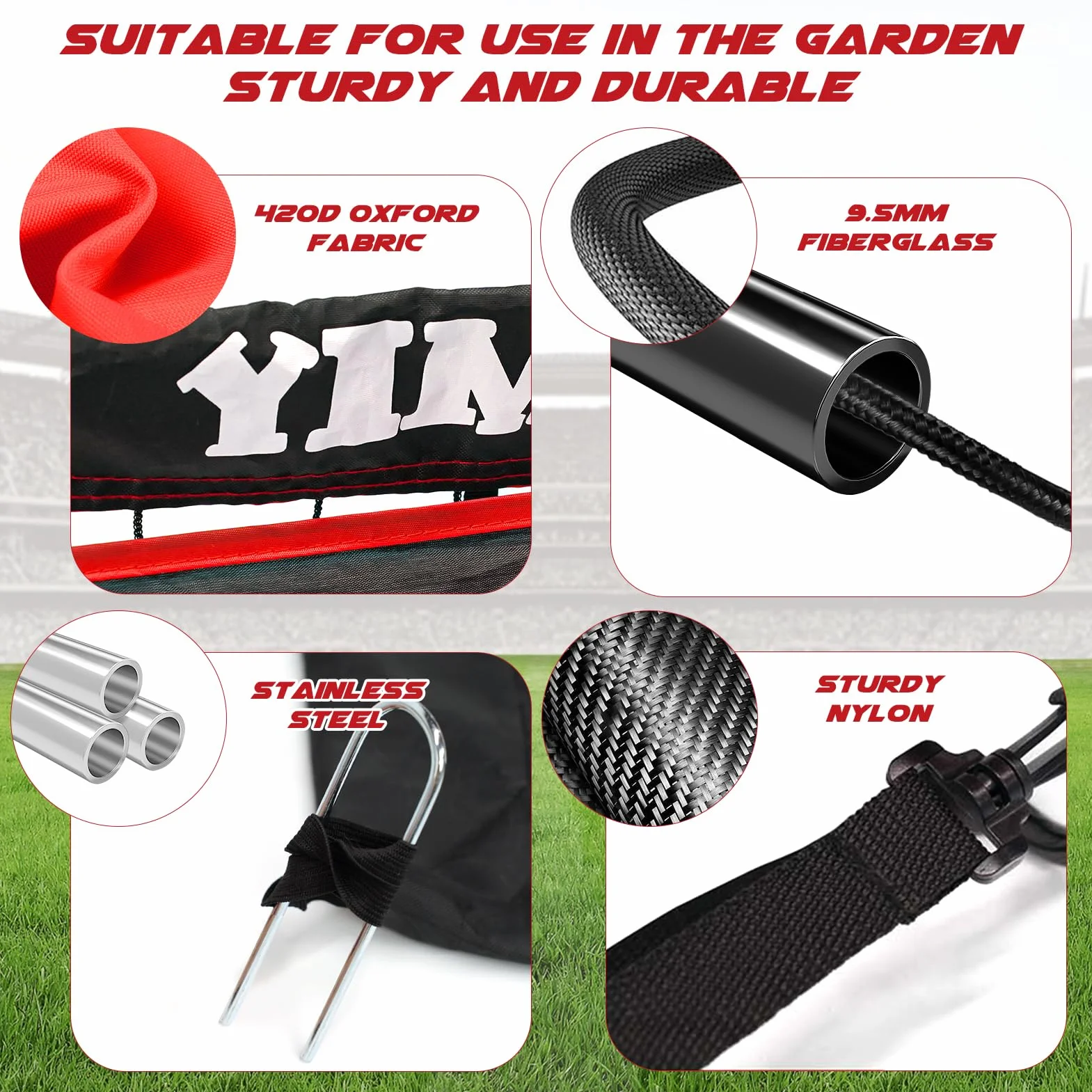 Porta Calcio Bambini 3 in 1 Pieghevole da Giardino 120×90×90 cm con Borsa