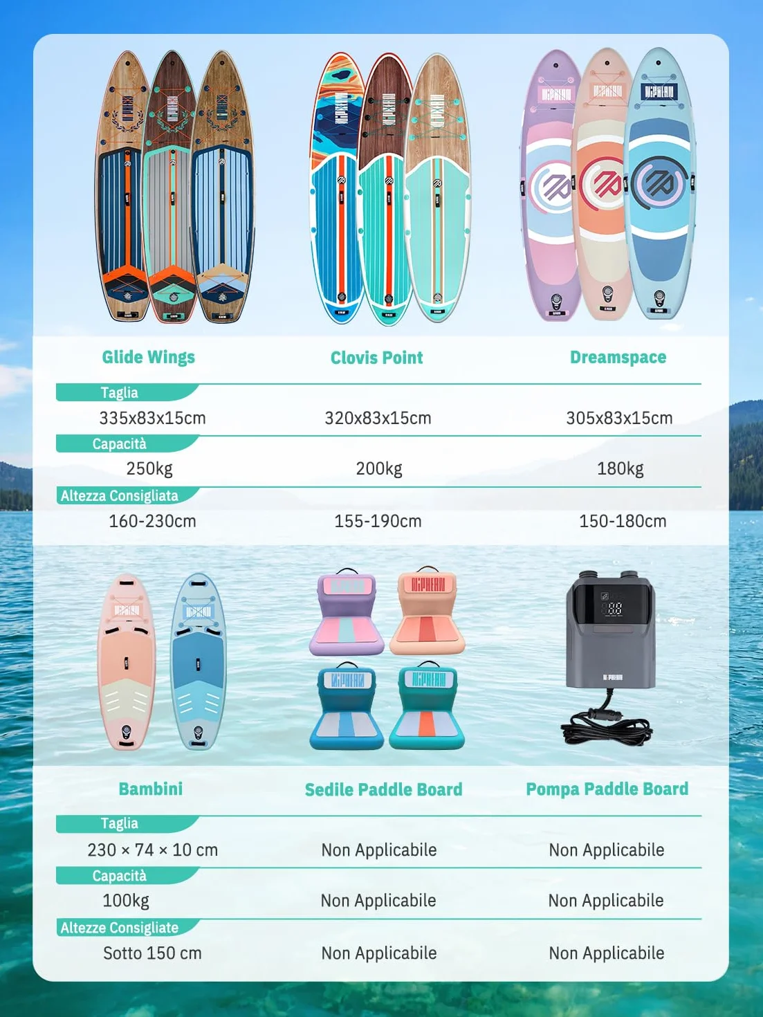 Niphean SUP Gonfiabile con Sedile Ultraleggero Tavola SUP per Donne Pinna StabilTrac Antiscivolo per Yoga Animali Domestici