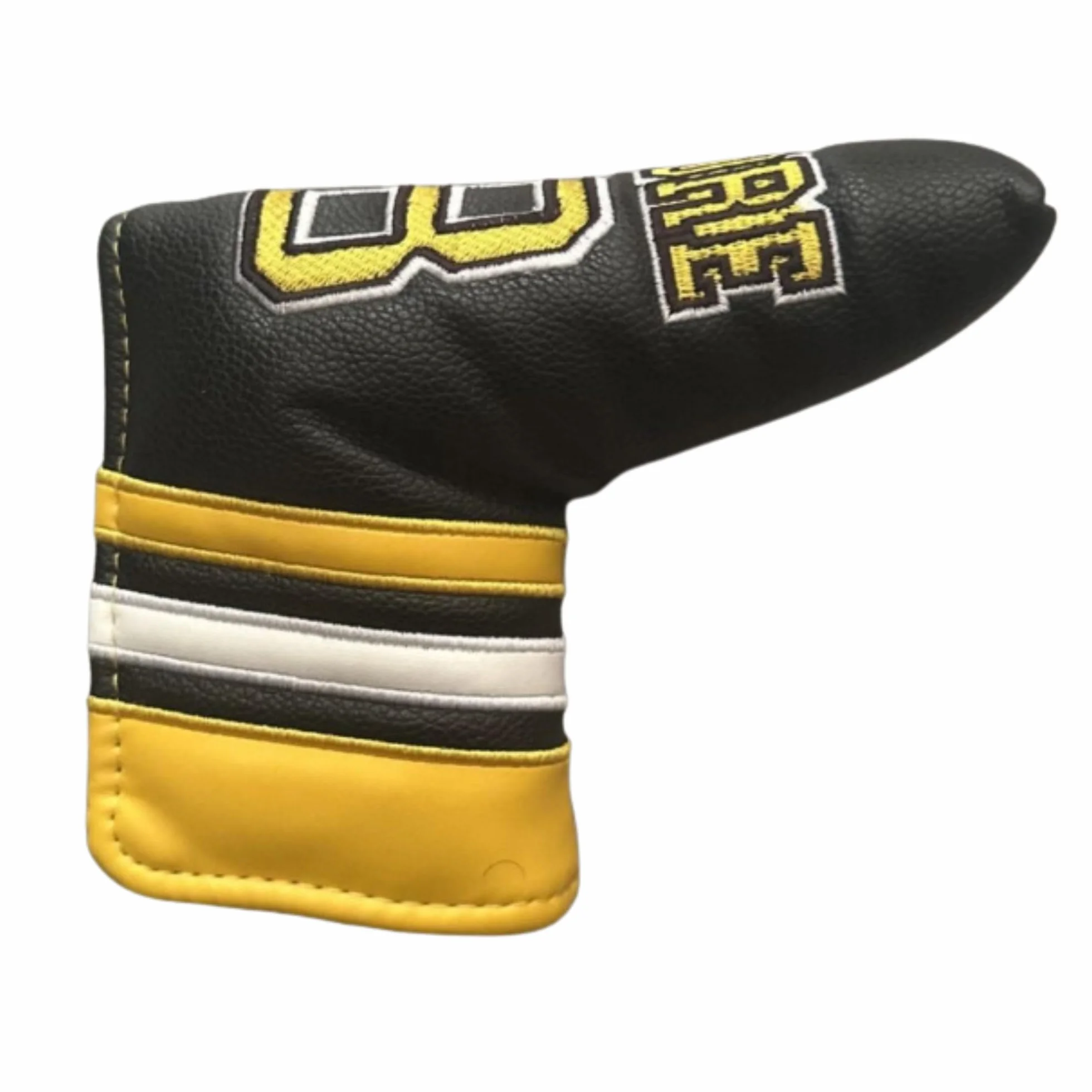 Copertura per putter da golf Syren in finta pelle giallo con chiusura magnetica