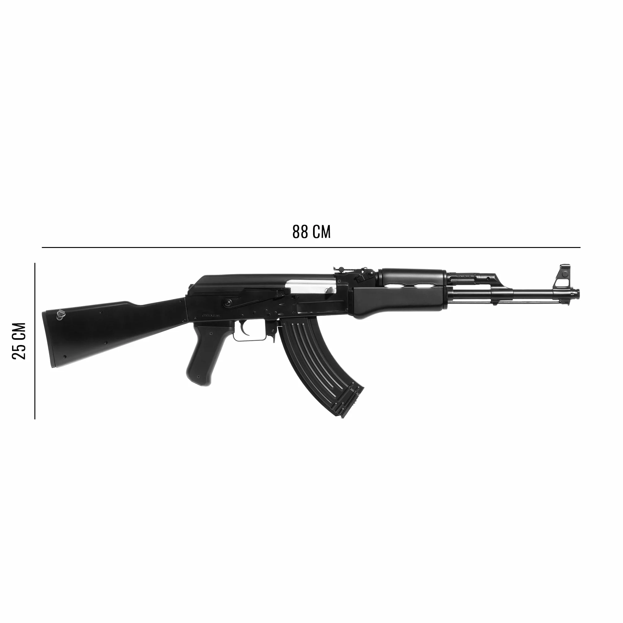 AK 47 softair elettrico stile legno 0,9 JOULE 50 colpi Ni-MH 7,2V 870mm 830g 1000 pallini Nero