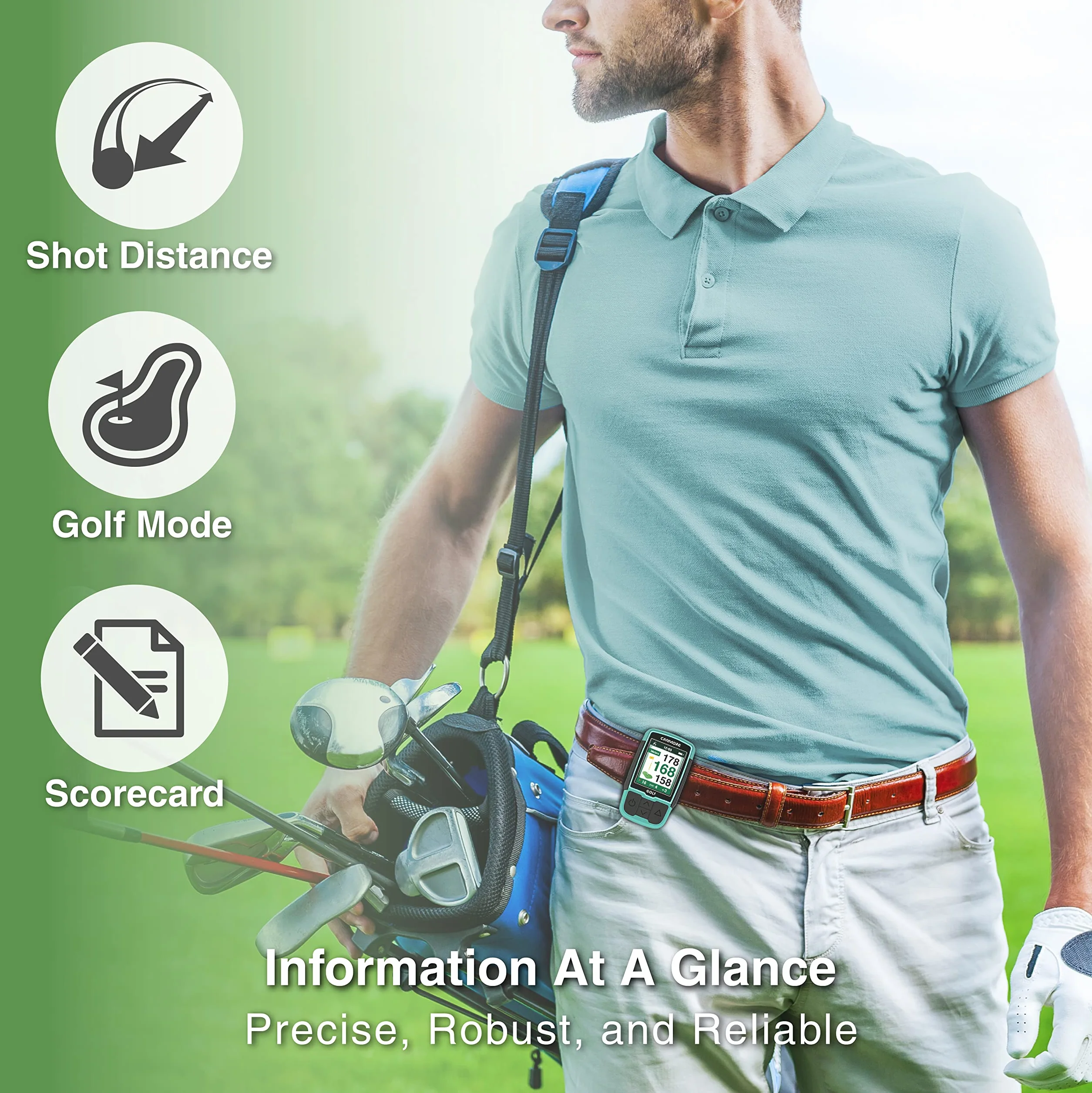 CANMORE GPS da golf portatile HG200 - Display a colori con 41.000 dati campo, Arancione