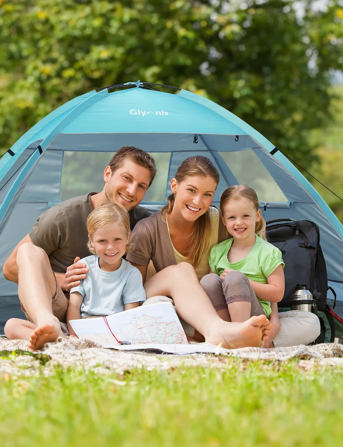 Tenda da Spiaggia Portatile UPF 50+ per 2-4 Persone con Cerniera
